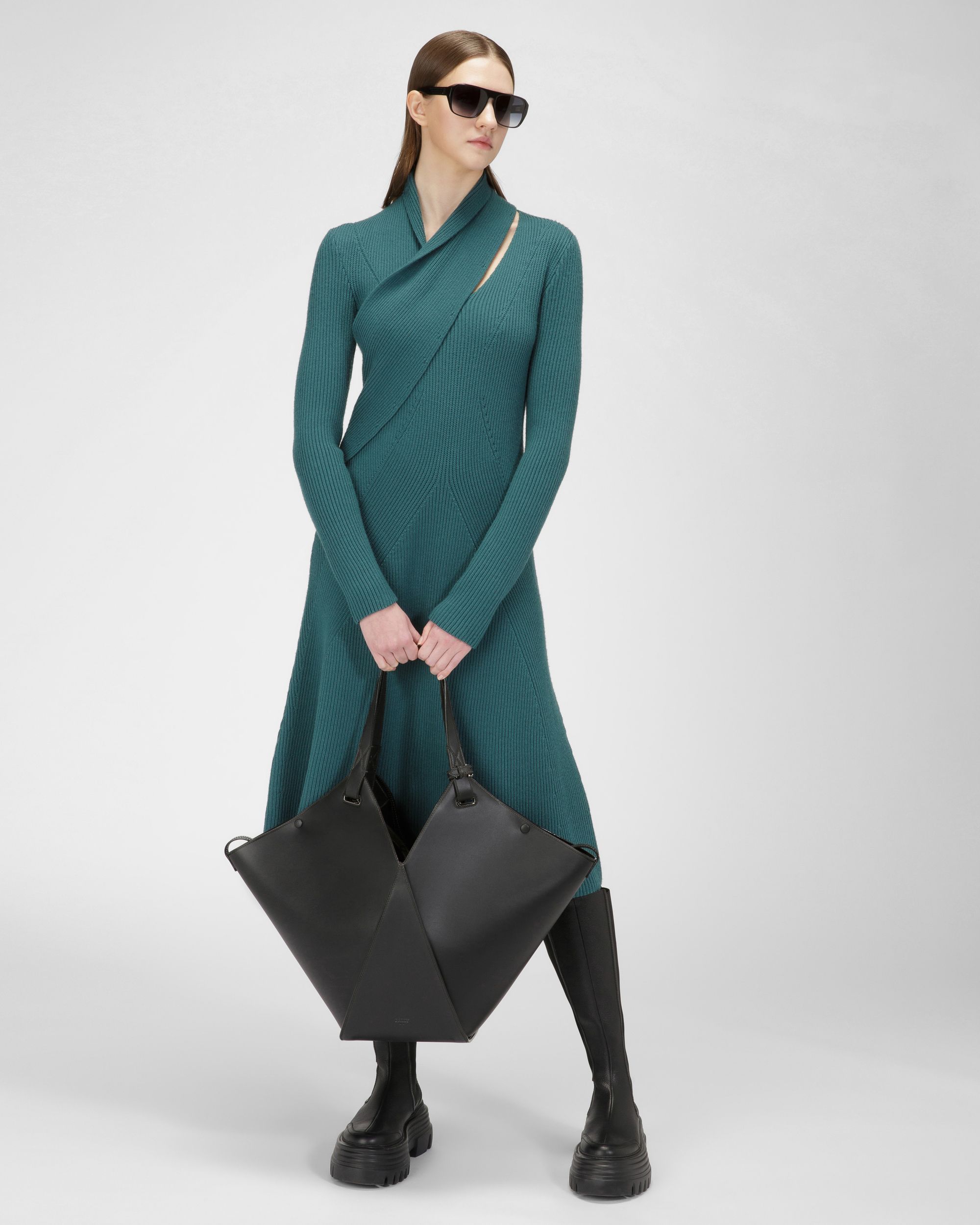 Wool Dress In Green - Women's - Bally - 05