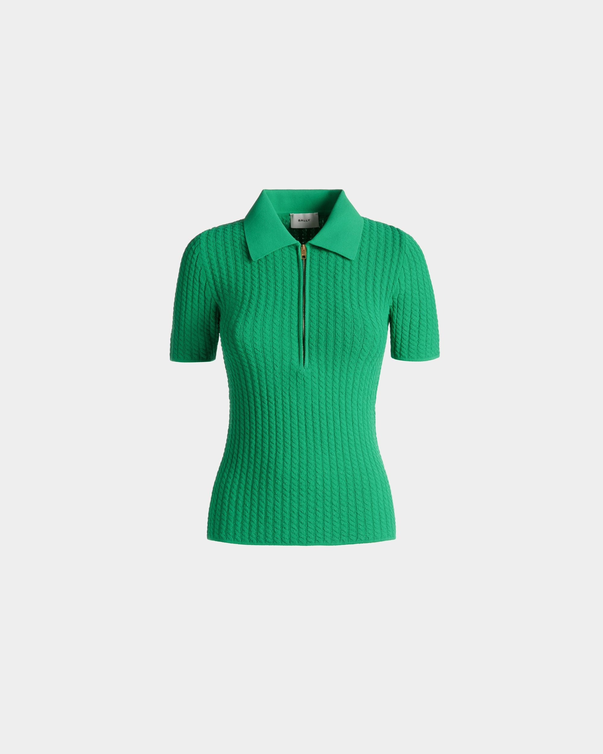 Half Zip Polo Shirt in Knit Fabric - Women's - Bally - 01