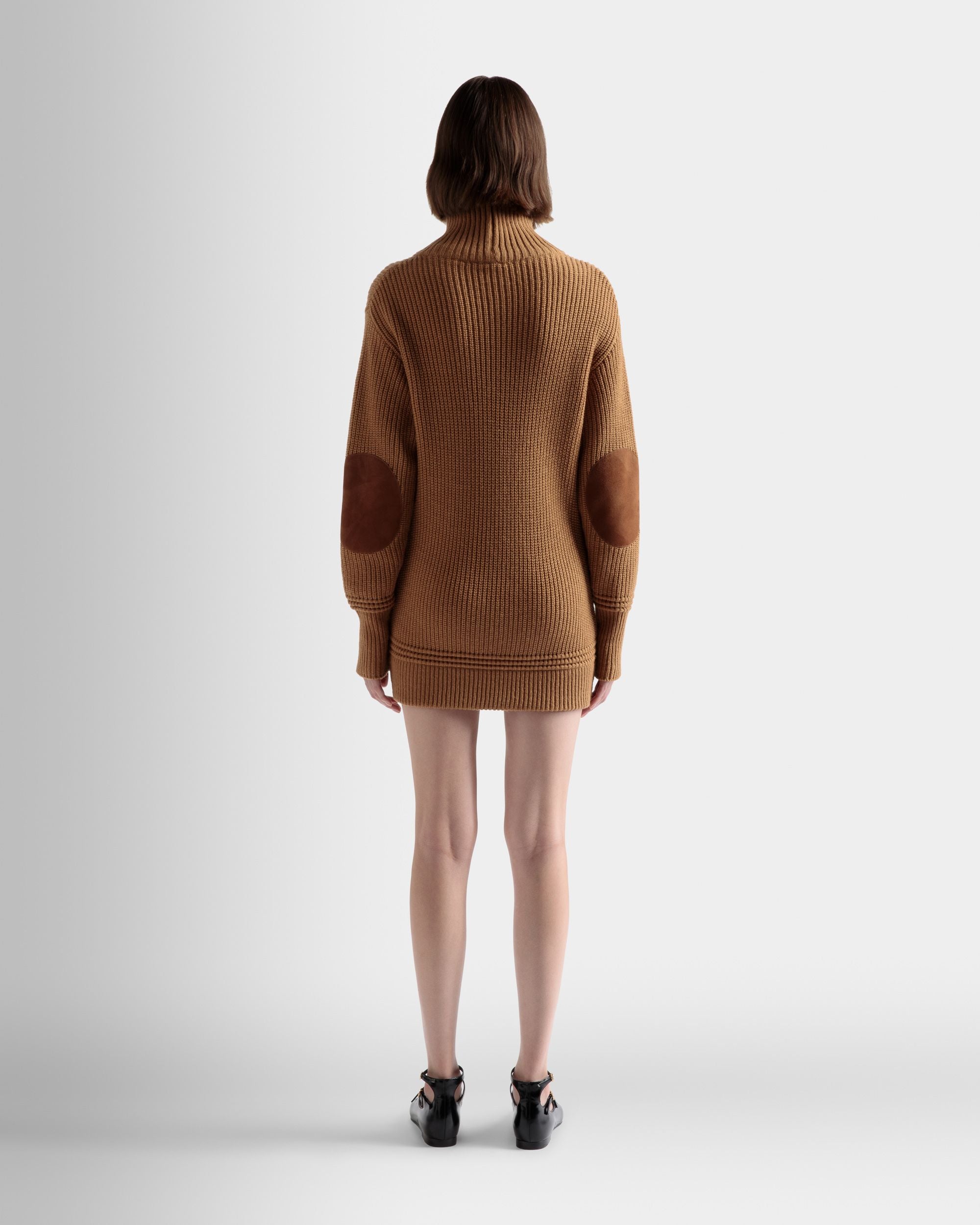 Roll Neck Dress In Brown Mixed Wool - Women's - Bally - 06