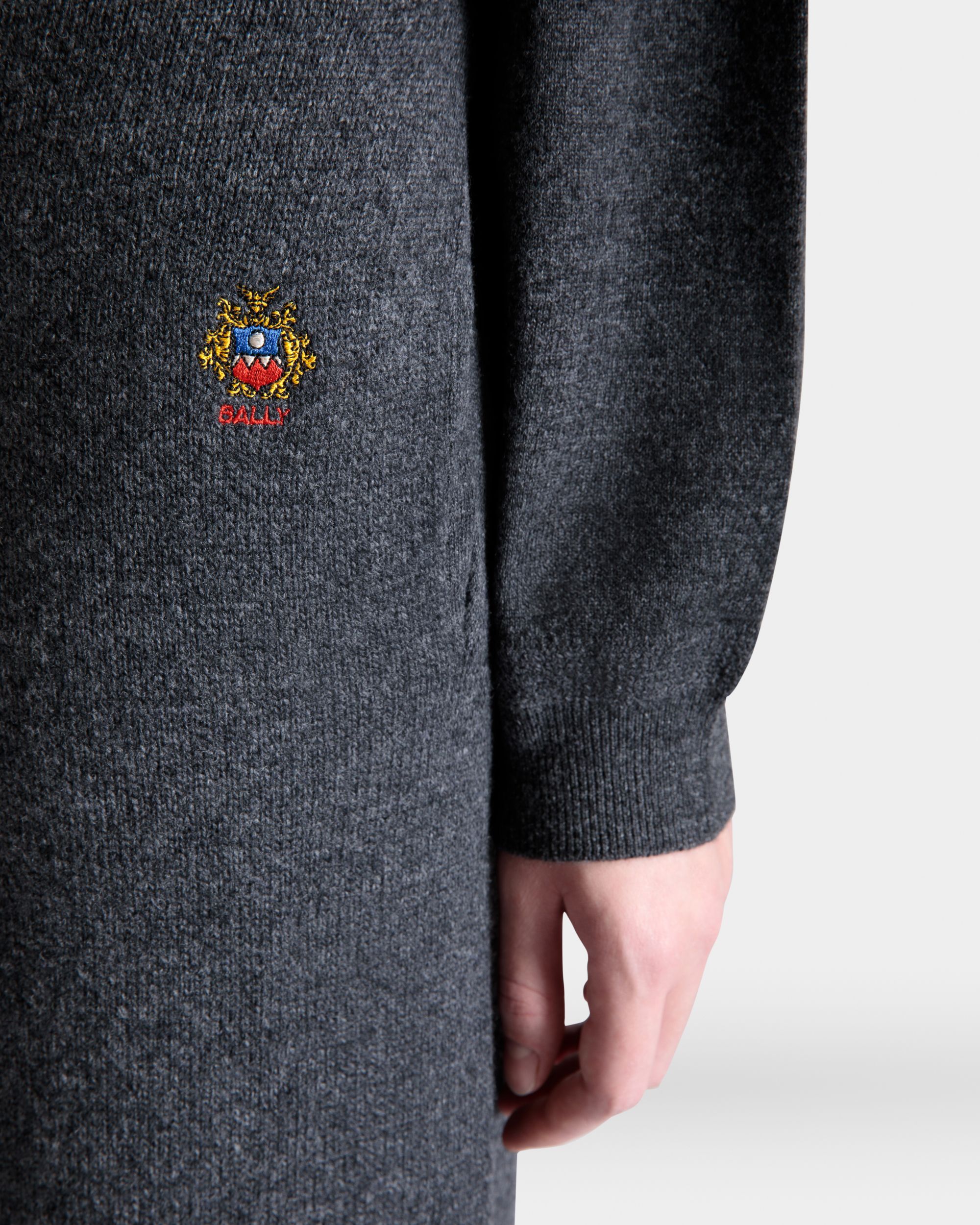 Knit Pants In Dark Grey Wool And Cashmere - Women's - Bally - 04
