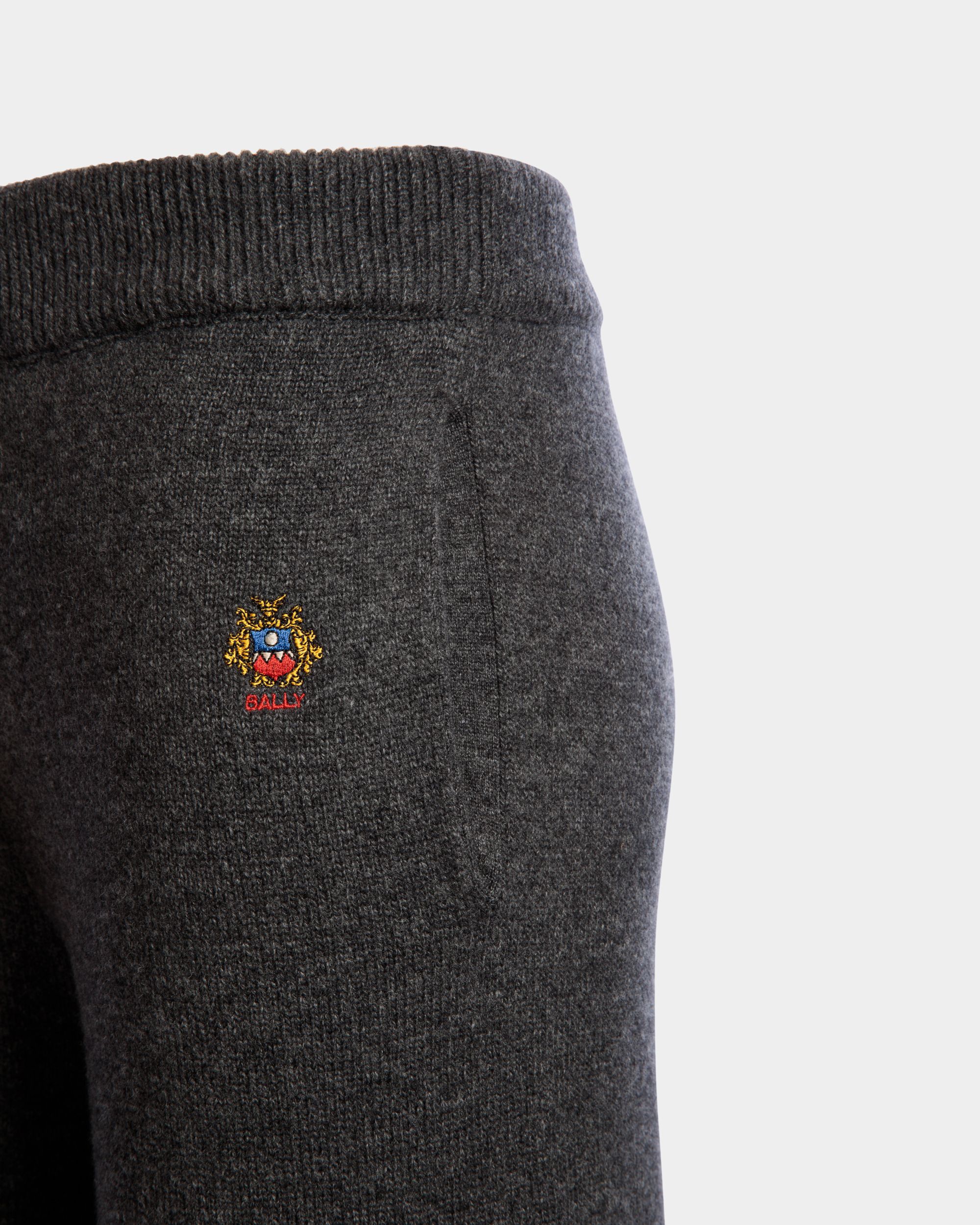 Knit Pants In Dark Grey Wool And Cashmere - Women's - Bally - 05