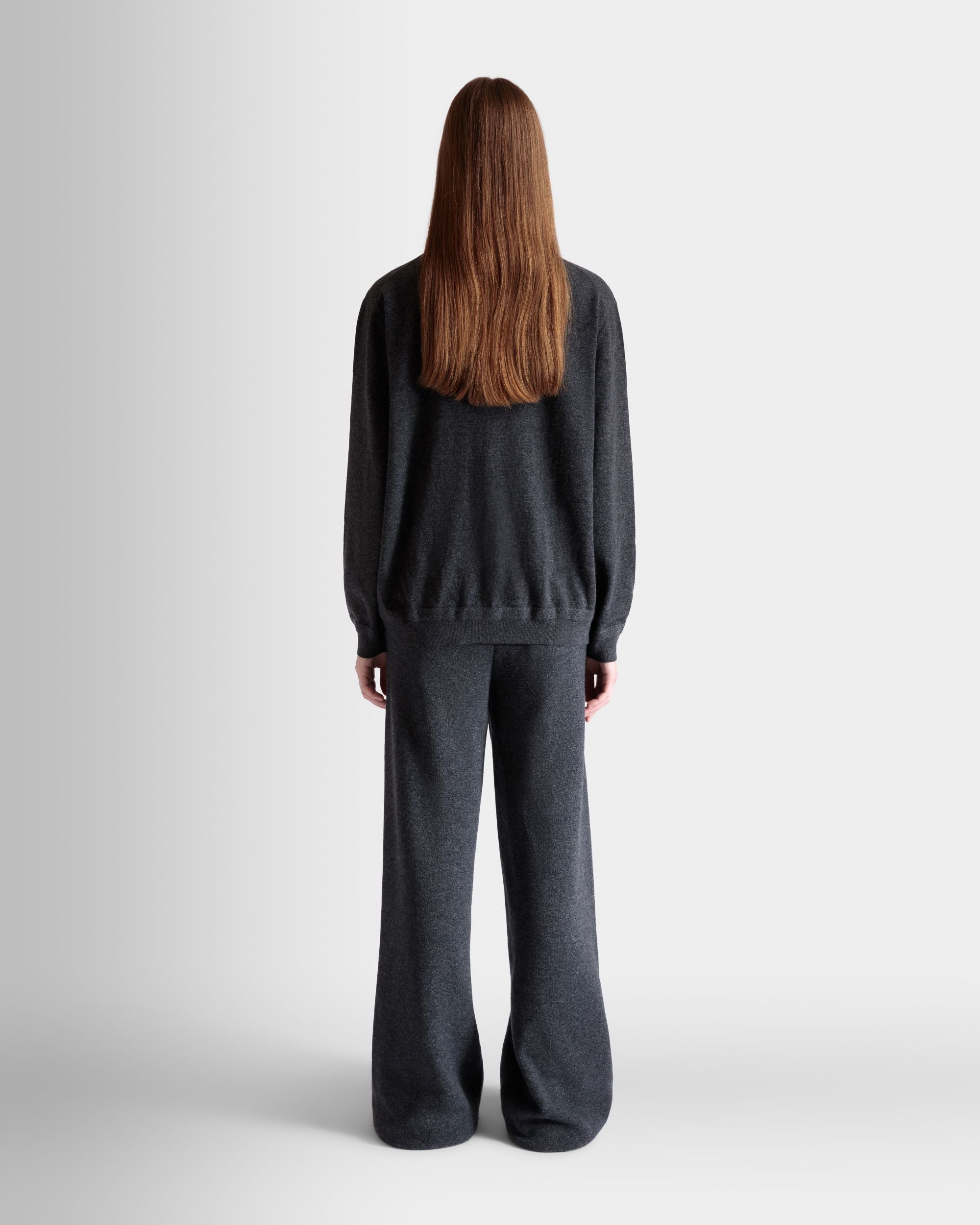 Knit Pants In Dark Grey Wool And Cashmere - Women's - Bally - 07