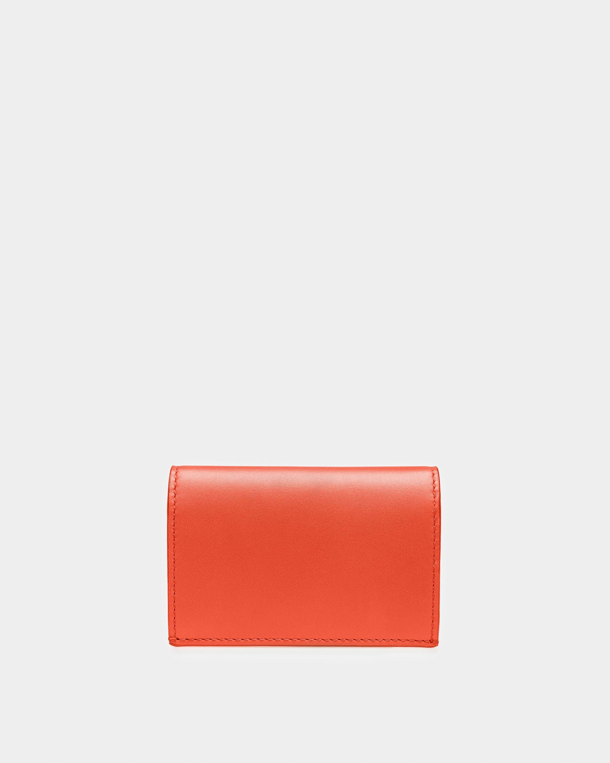 Annye Leather Business Card Holder In Orange - Women's - Bally - 02