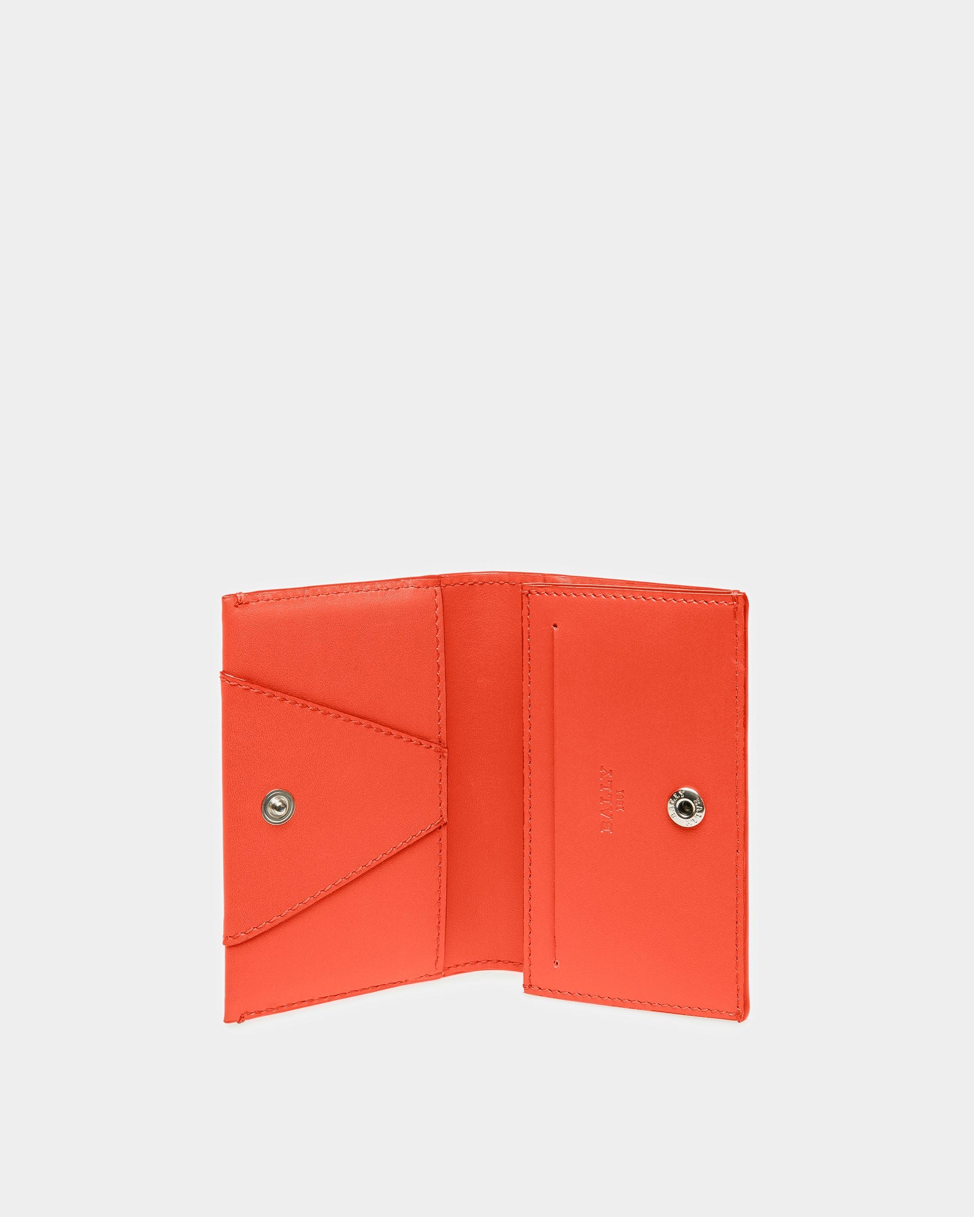 Annye Leather Business Card Holder In Orange - Women's - Bally - 03