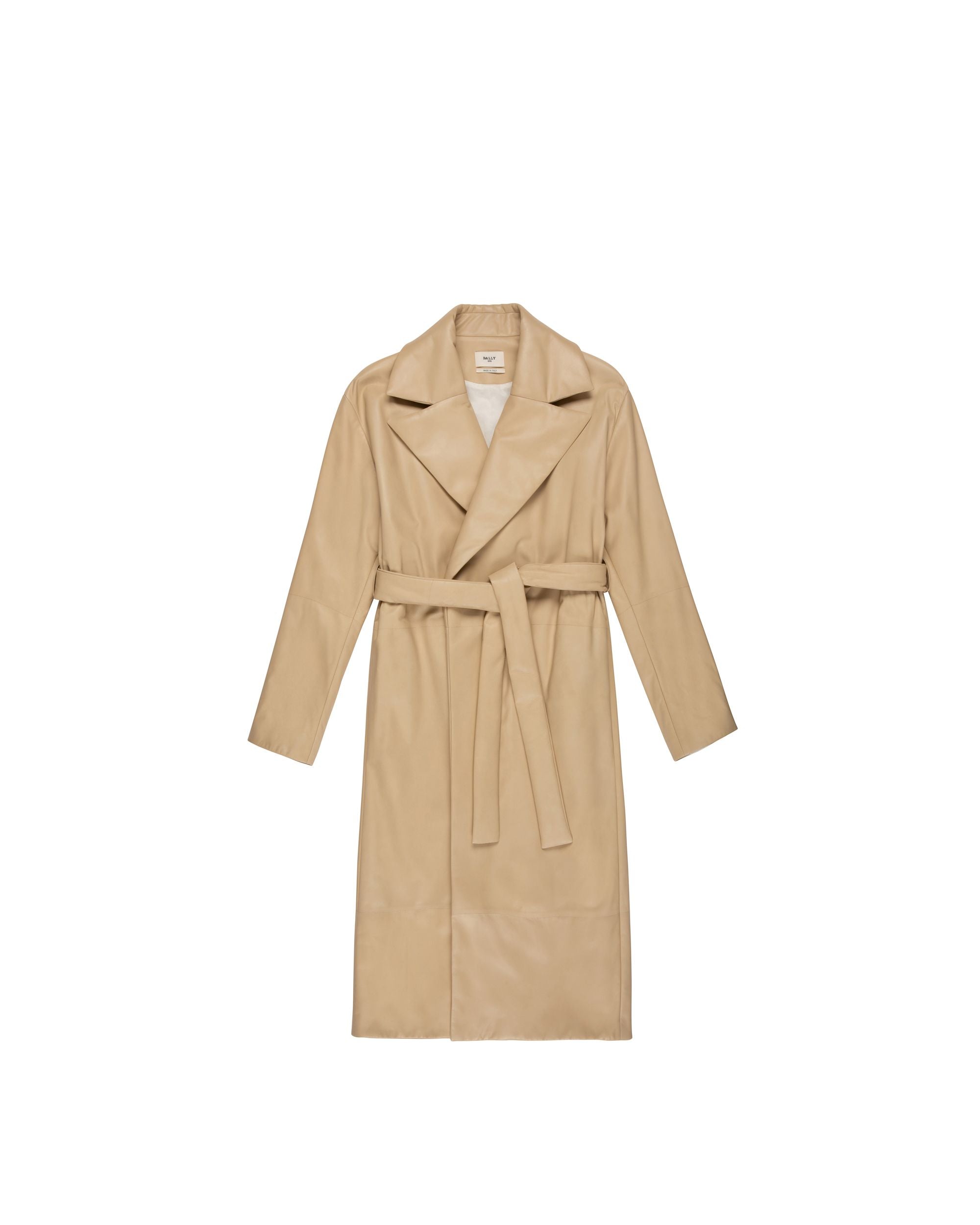 Leather Coat In Beige - Women's - Bally - 01