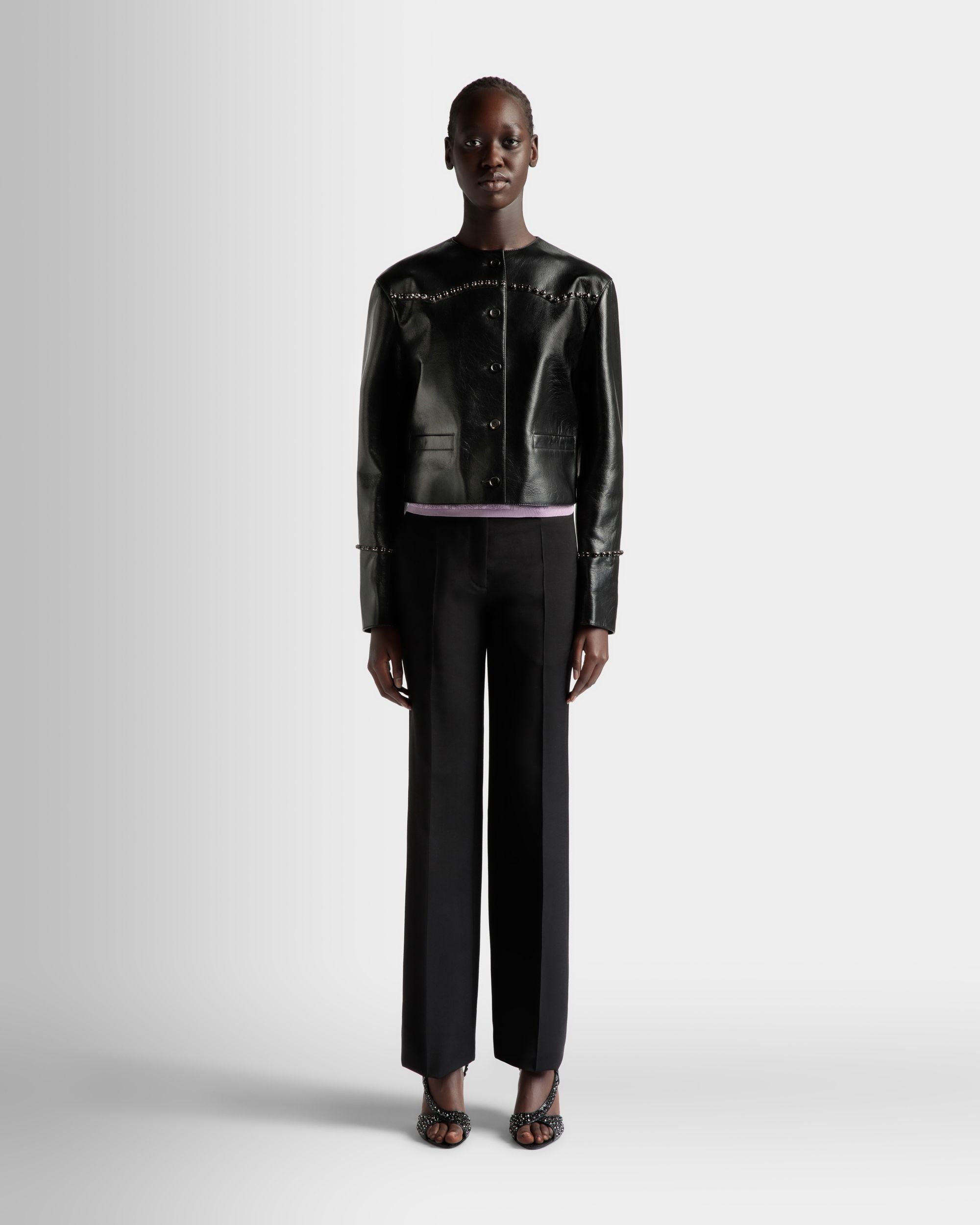 Jacket in Black Leather - Women's - Bally - 02