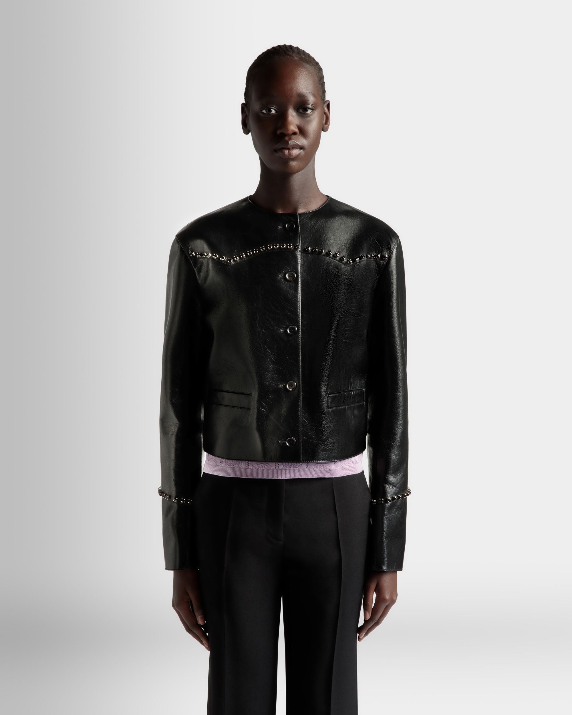 Jacket in Black Leather - Women's - Bally - 03