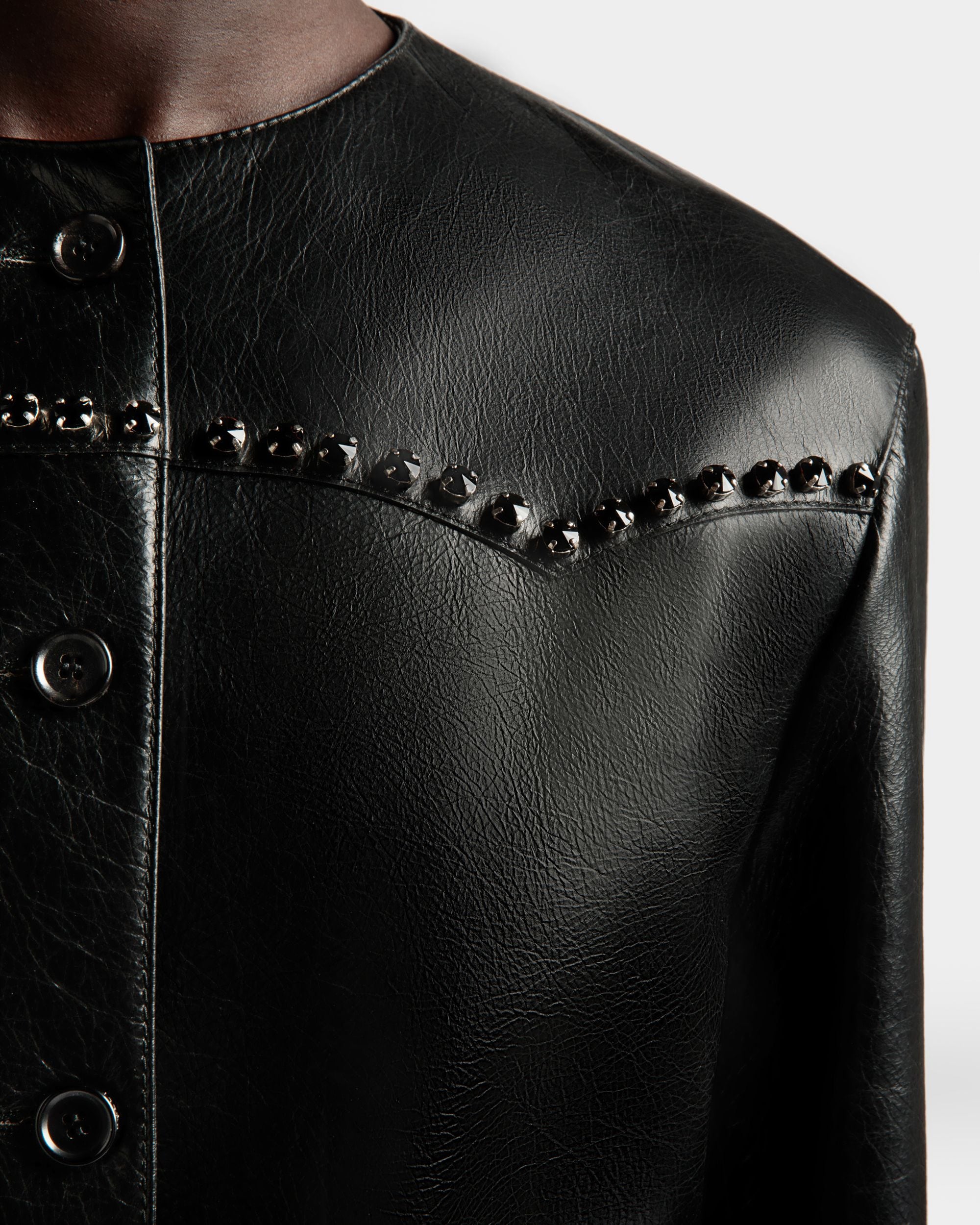 Jacket in Black Leather - Women's - Bally - 04