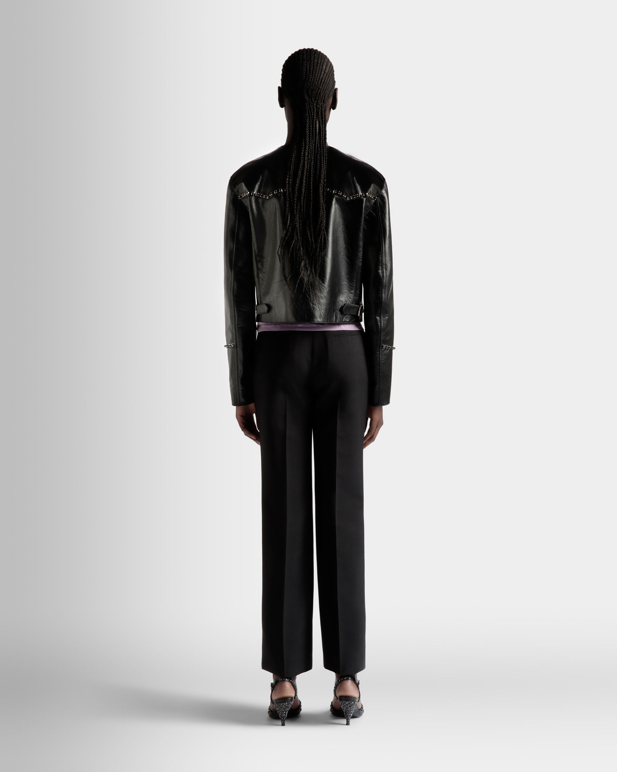 Jacket in Black Leather - Women's - Bally - 06