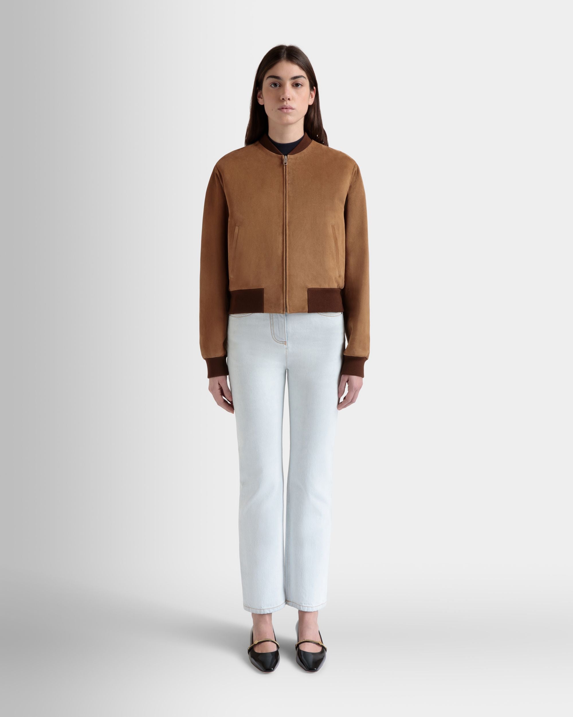 Bomber in Brown Suede - Women's - Bally - 02
