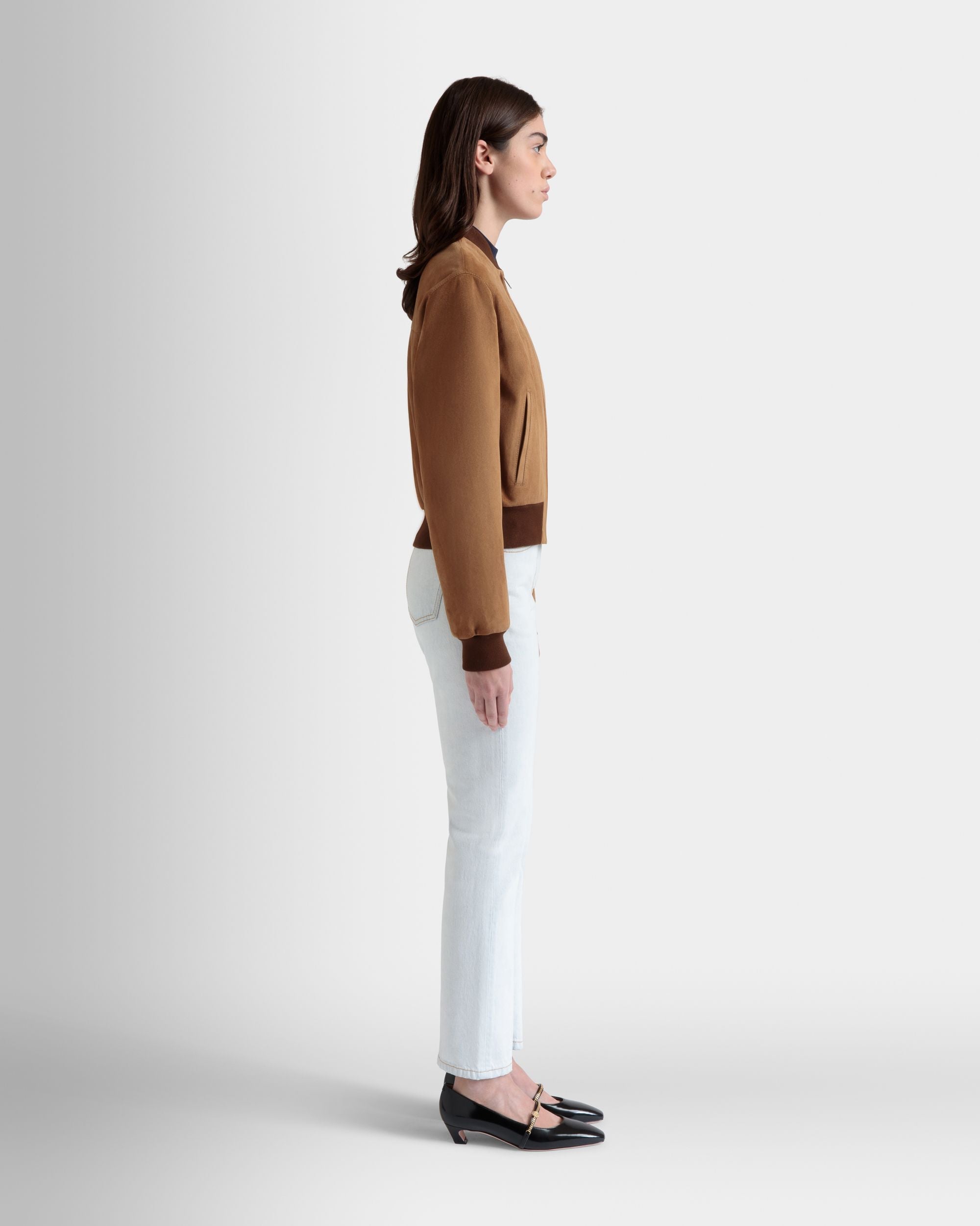Bomber in Brown Suede - Women's - Bally - 05