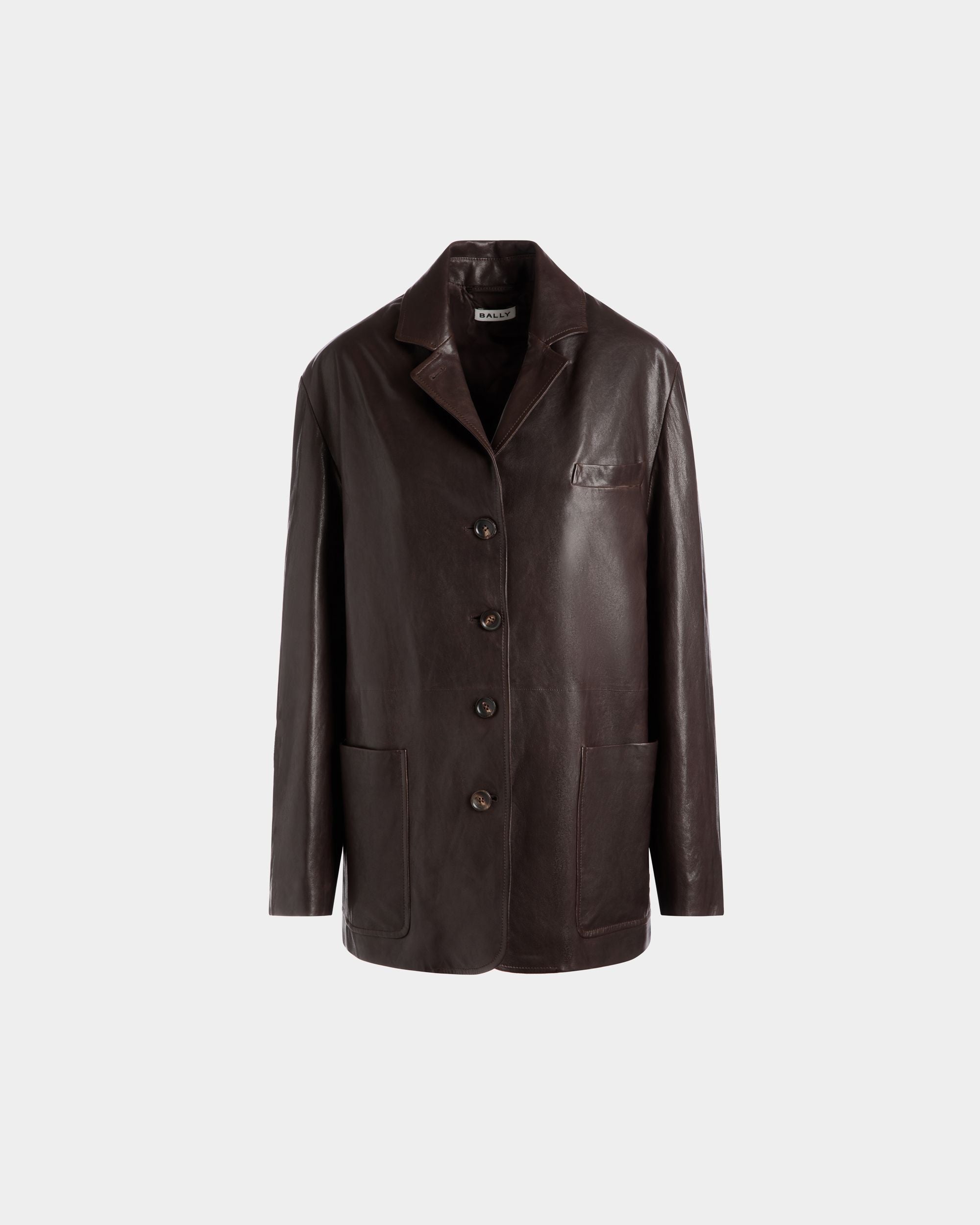 Blazer In Brown Leather - Women's - Bally - 01