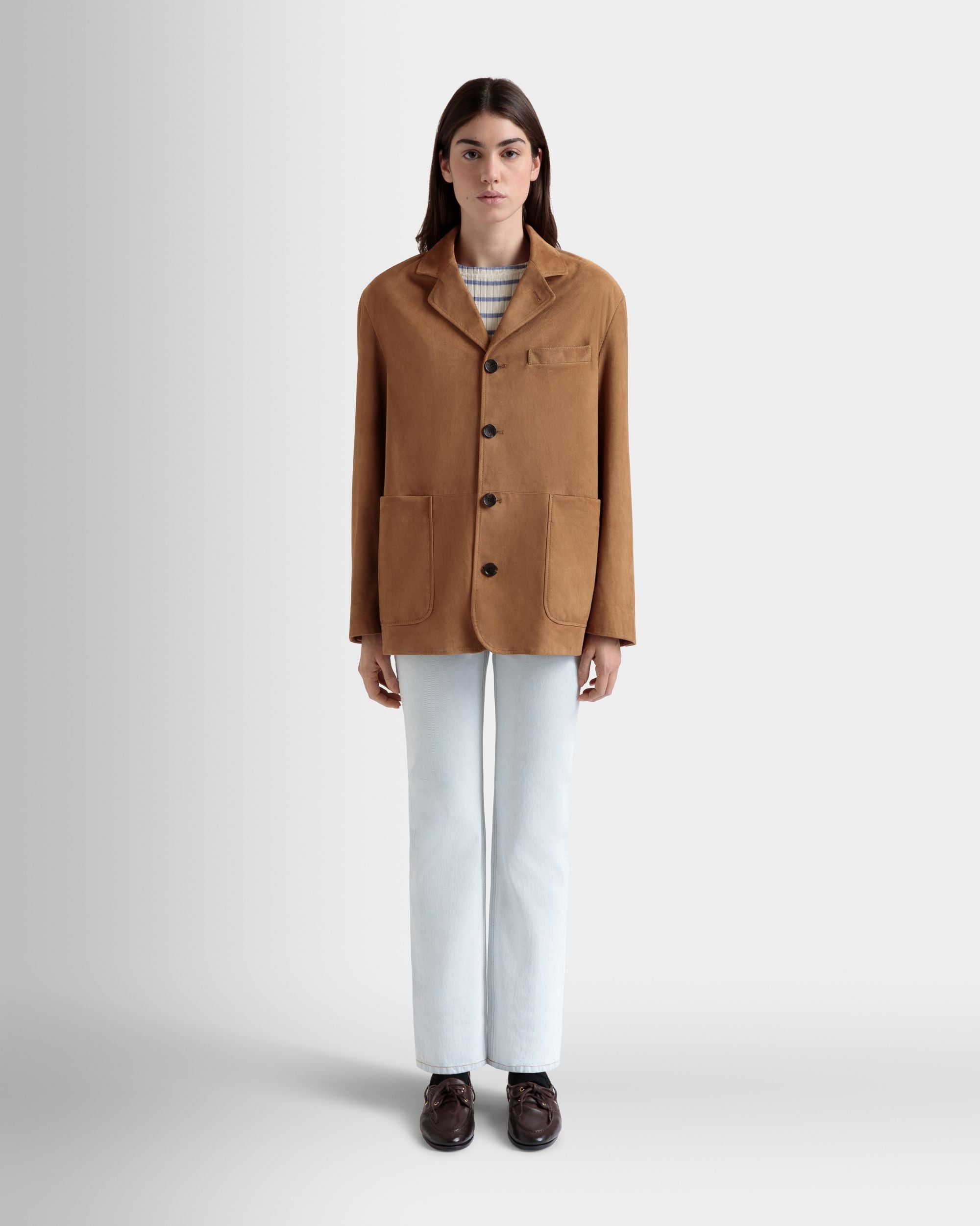 Blazer in Brown Suede - Women's - Bally - 02
