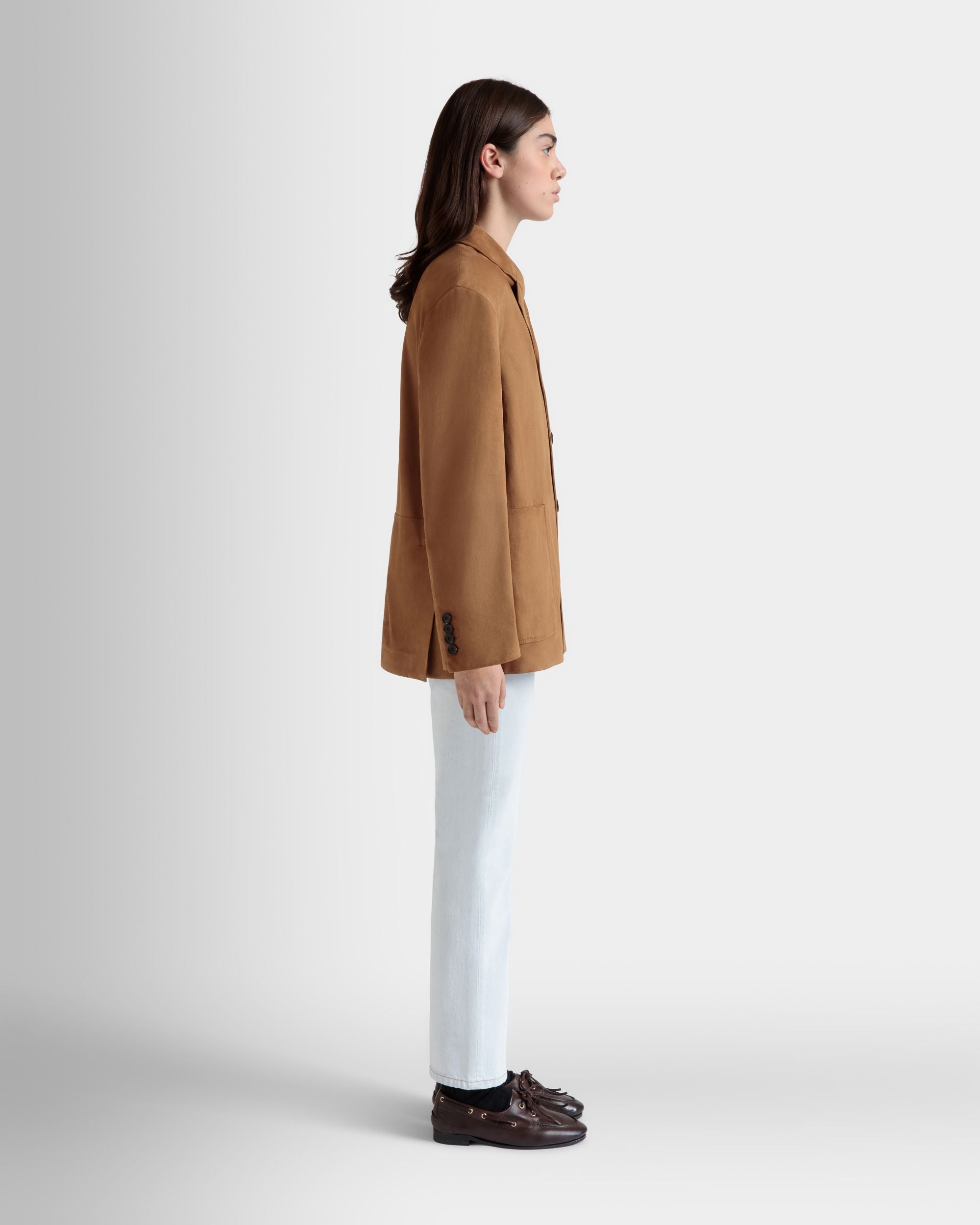 Blazer in Brown Suede - Women's - Bally - 05