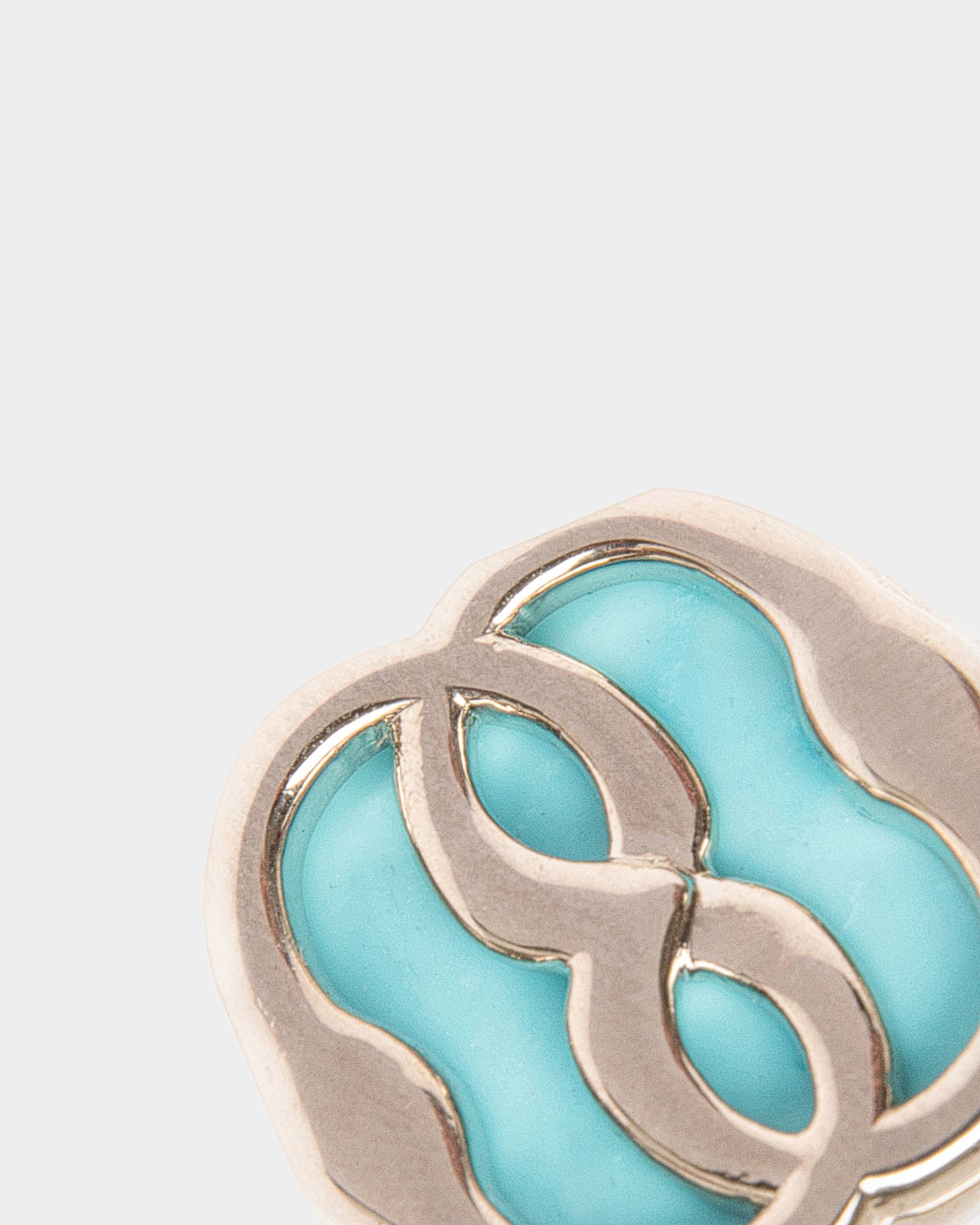 Emblem Ring In Hammered Palladium - Women's - Bally - 02