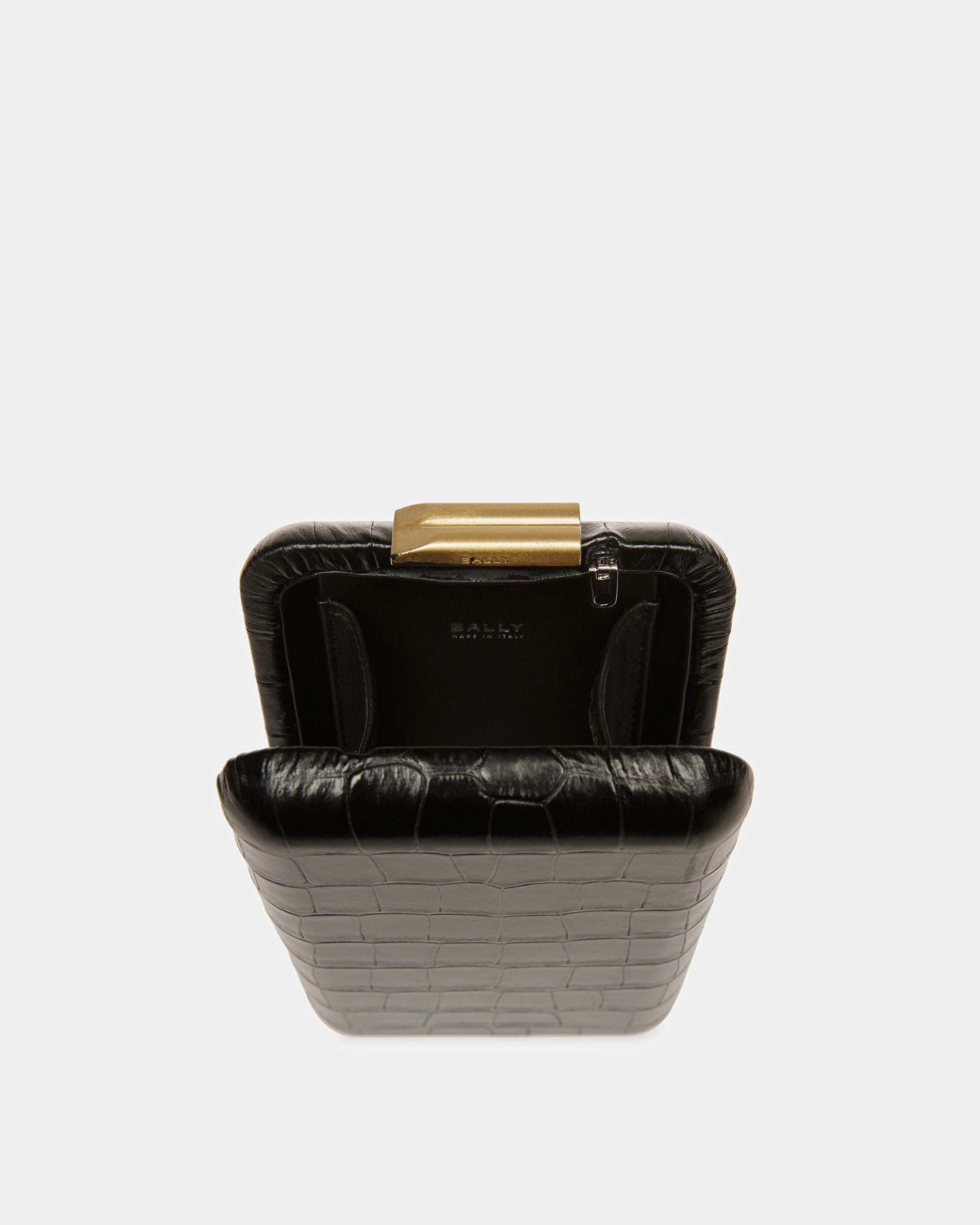 Structured Microbag In Crocodile Embossed Leather - Women's - Bally - 05