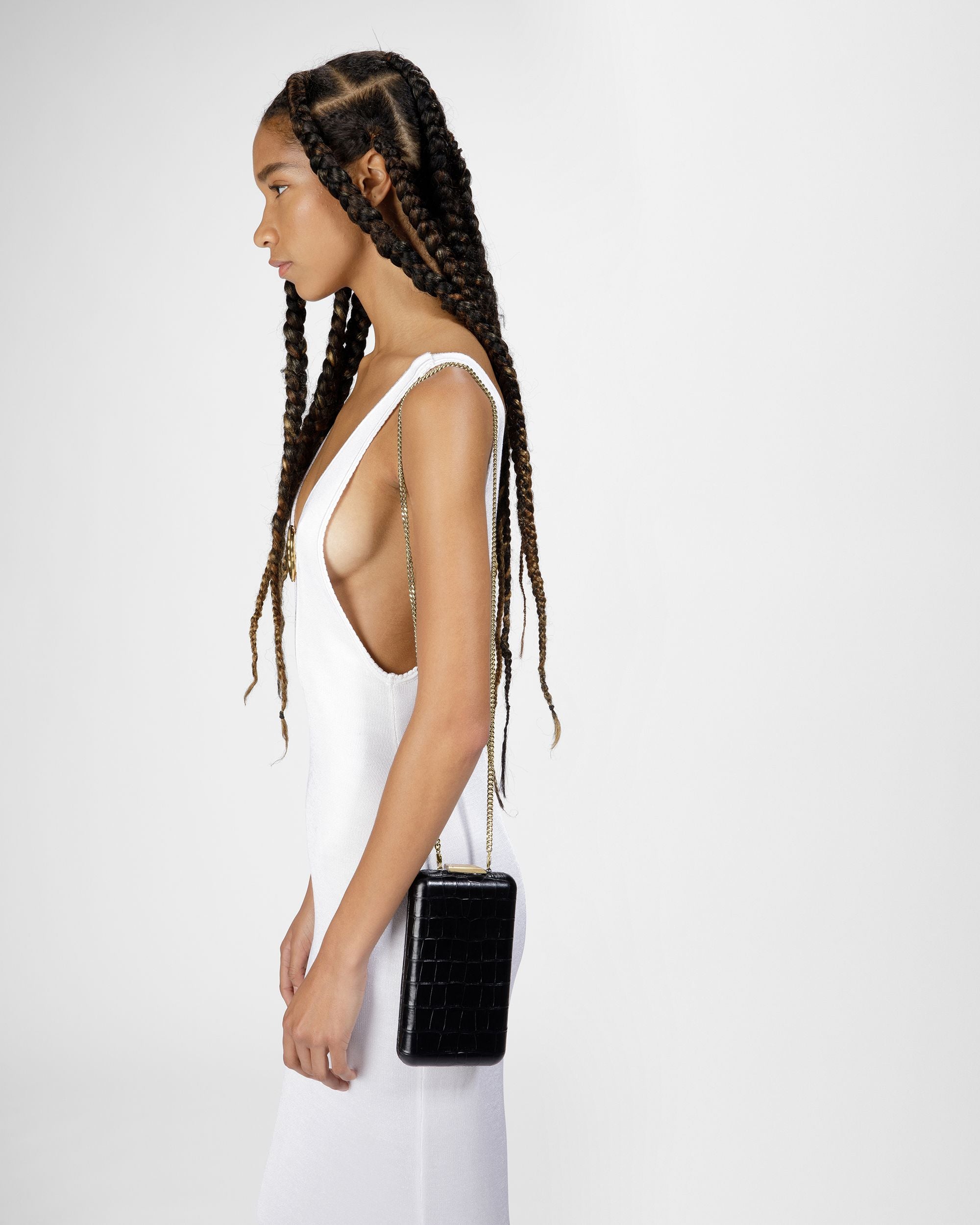 Structured Microbag In Crocodile Embossed Leather - Women's - Bally - 10