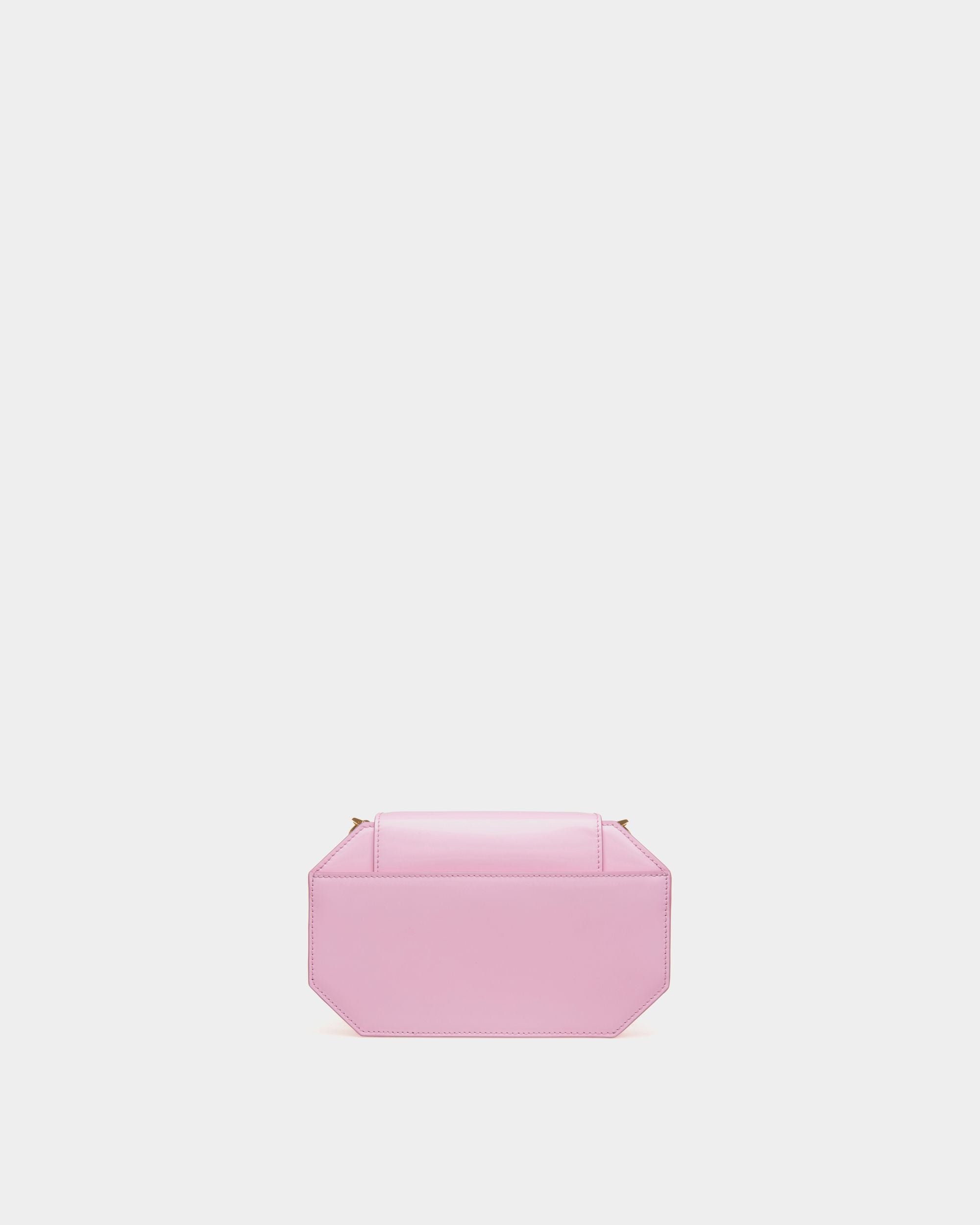 Emblem Mini Bag in Pink Brushed Leather - Women's - Bally - 02
