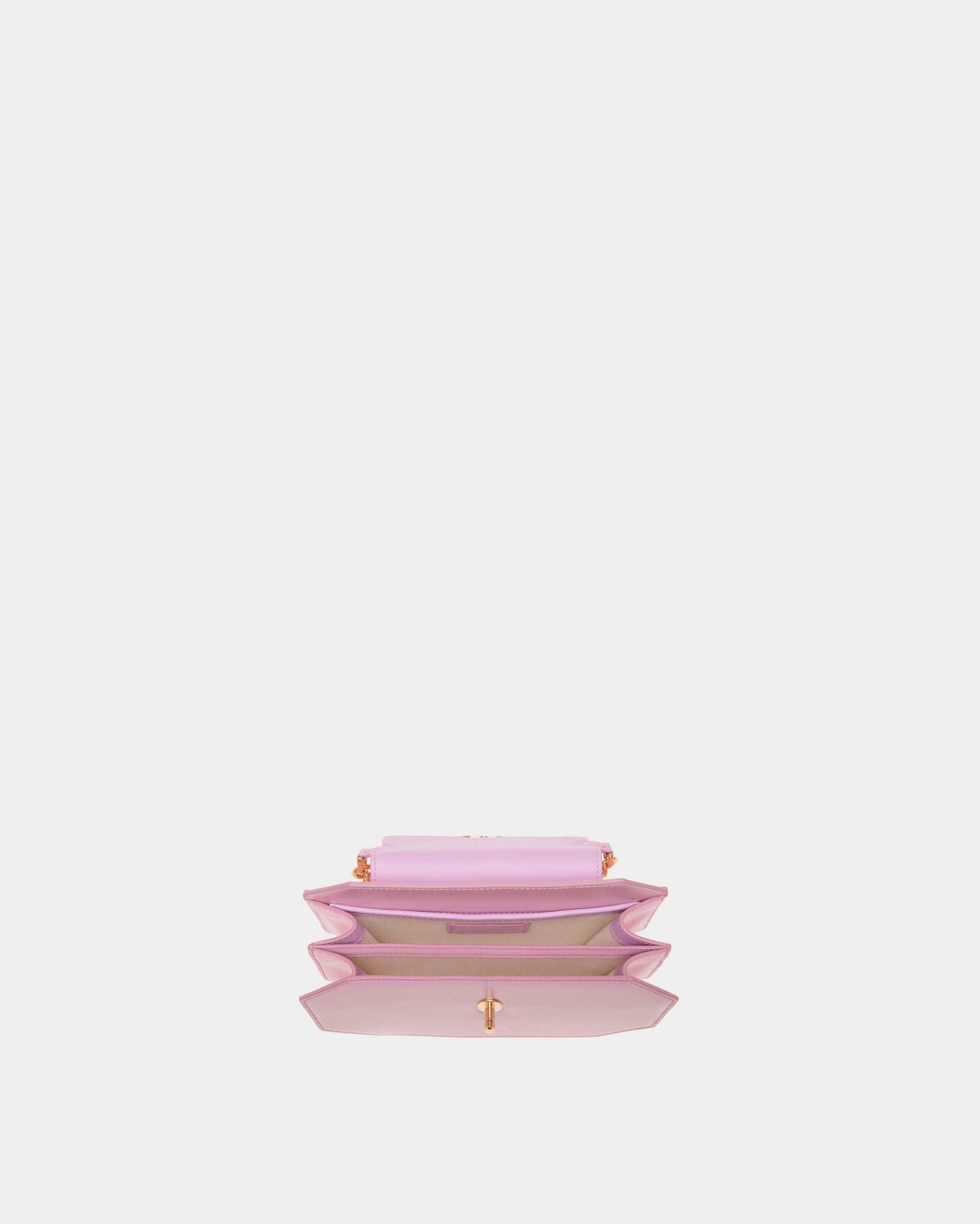 Emblem Mini Bag in Pink Brushed Leather - Women's - Bally - 03