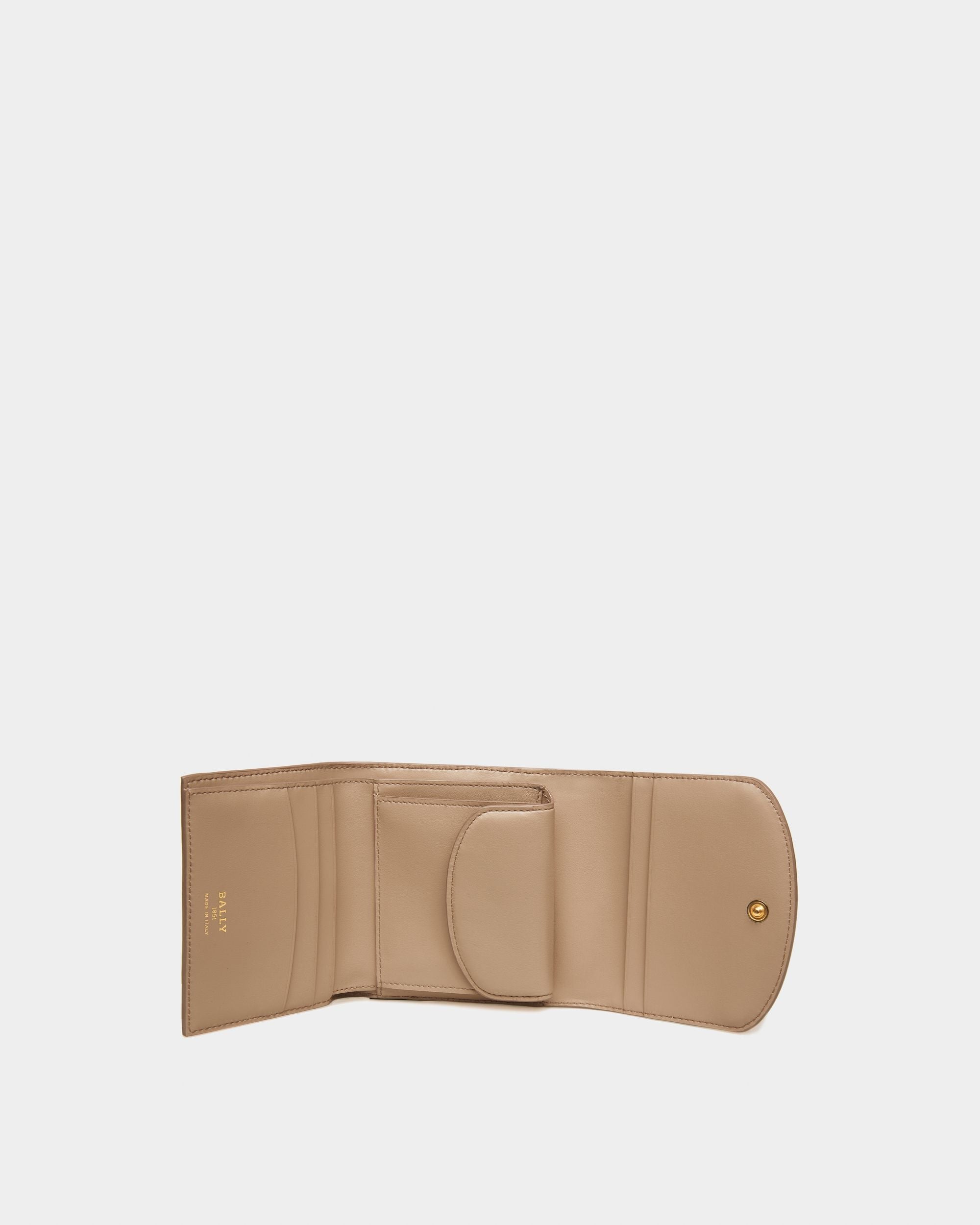 Blessy Leather Wallet In Taupe - Women's - Bally - 03