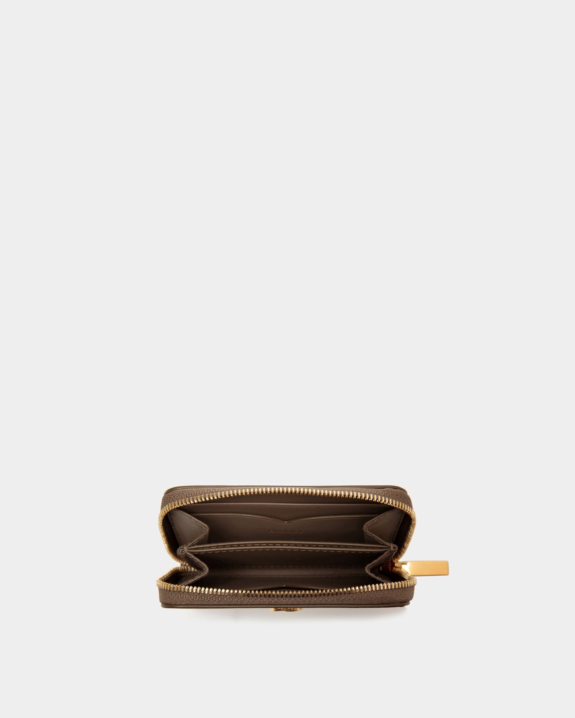 Emblem Coin & Card Wallet in Beige Leather - Women's - Bally - 03
