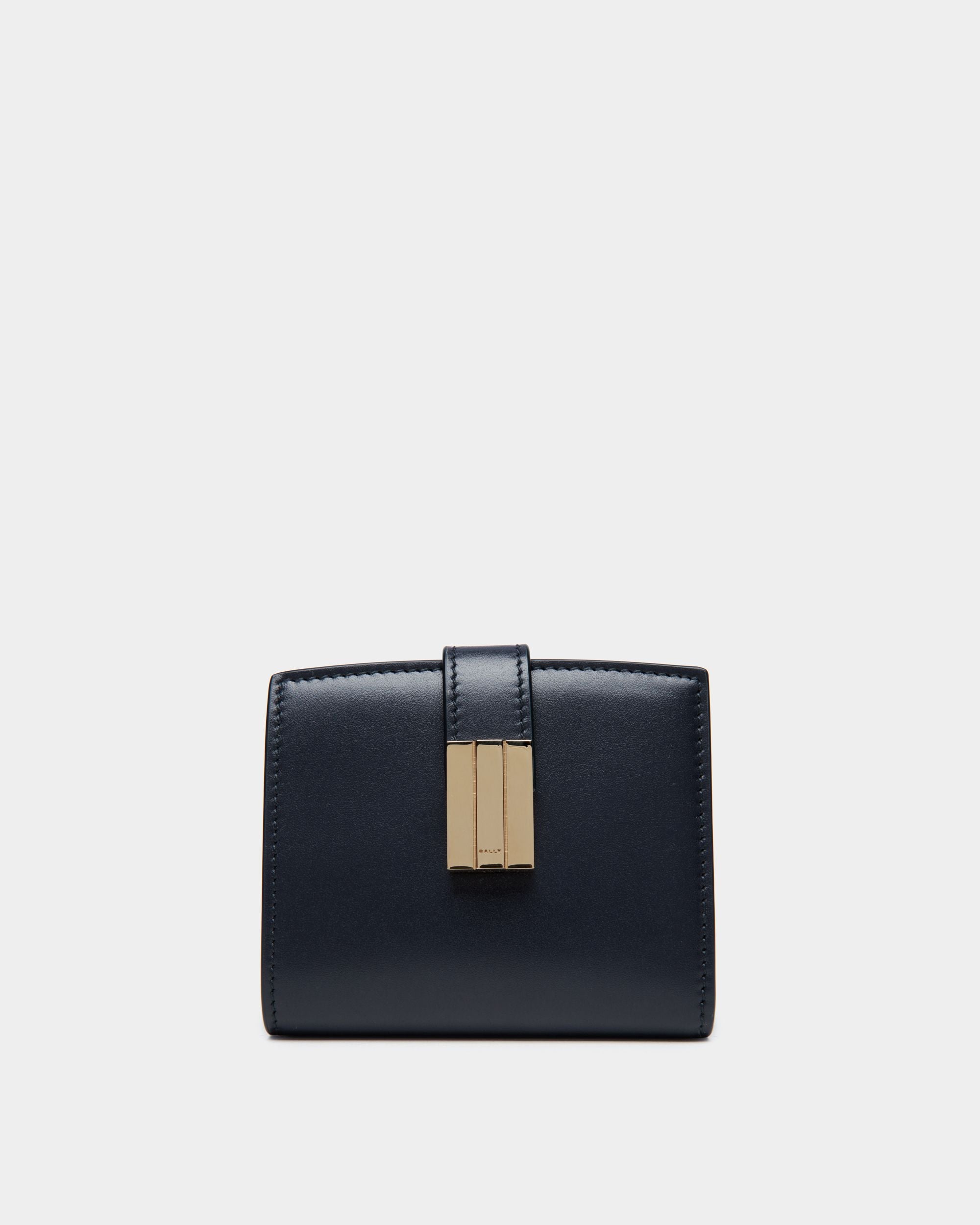Ollam Wallet in Navy Blue Leather - Women's - Bally - 01