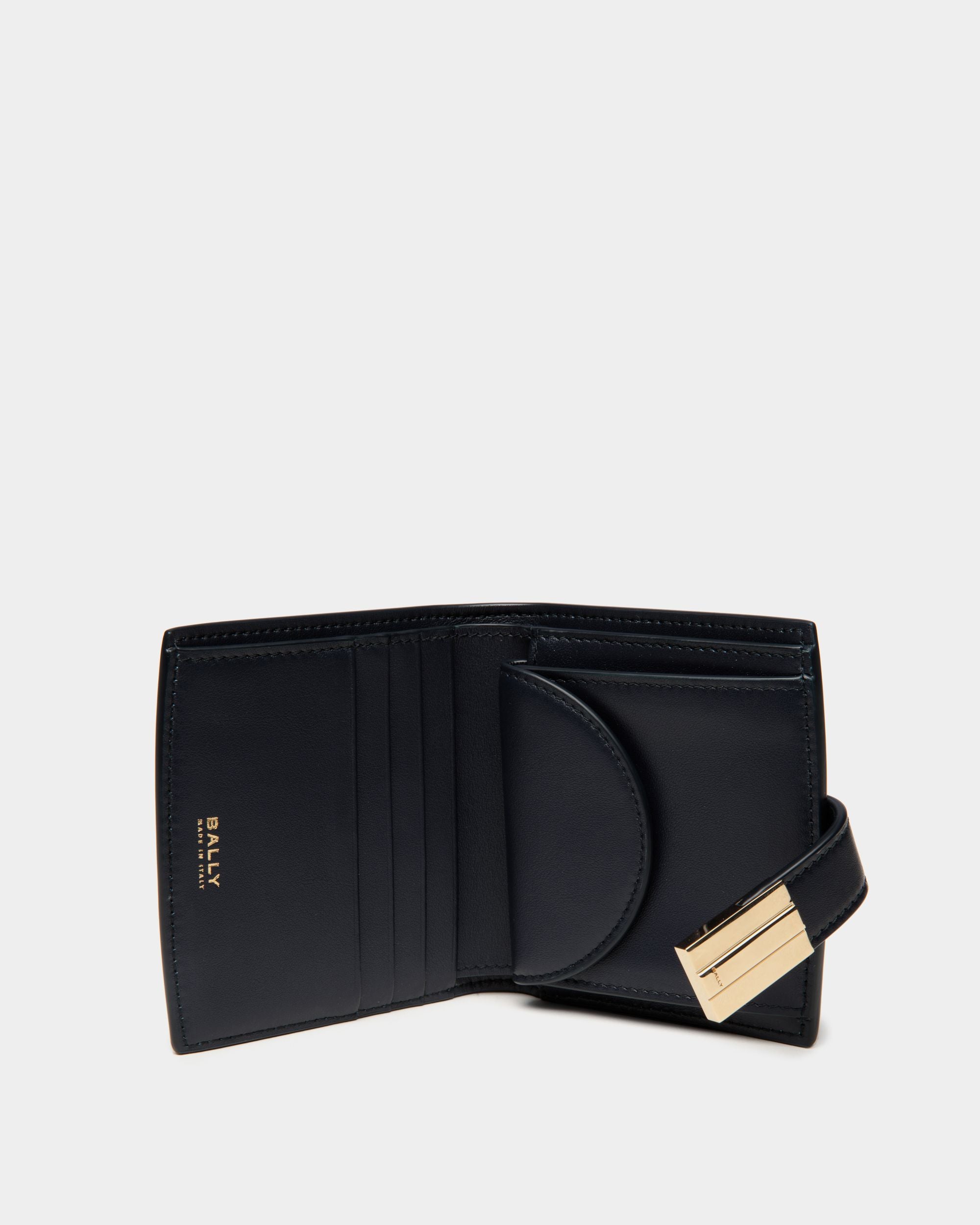 Ollam Wallet in Navy Blue Leather - Women's - Bally - 03