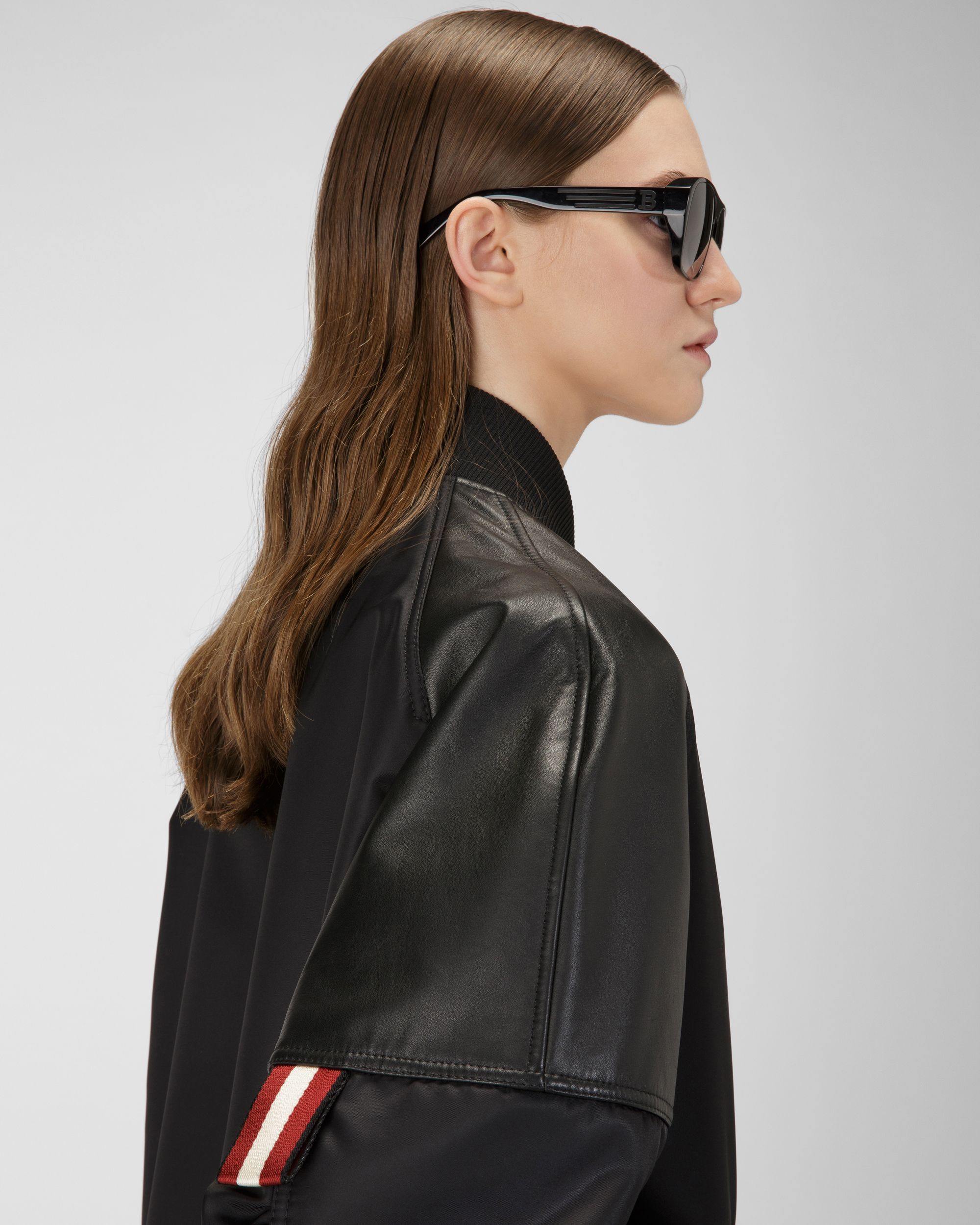 Recycled Nylon Bomber In Black - Women's - Bally - 02