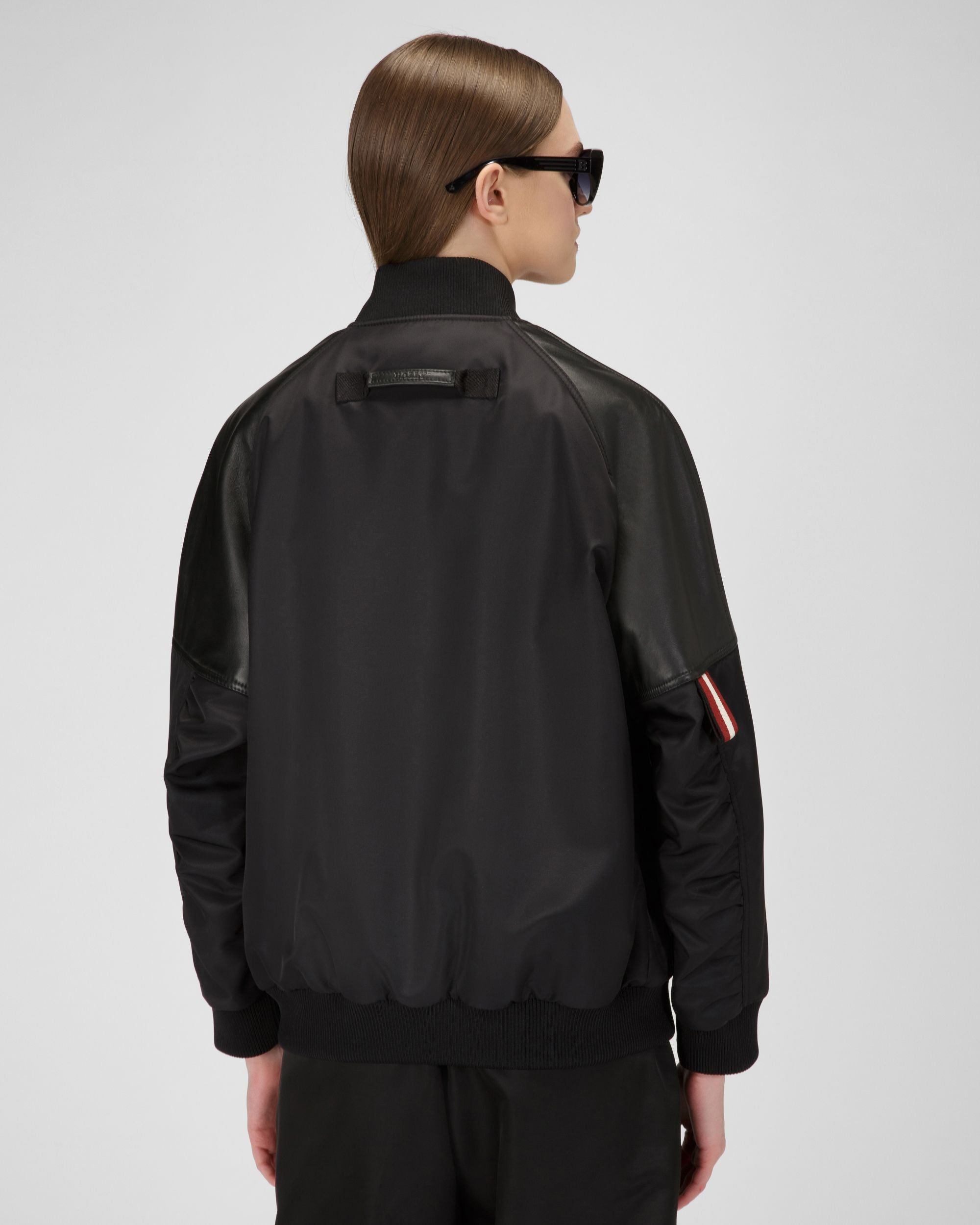 Recycled Nylon Bomber In Black - Women's - Bally - 03
