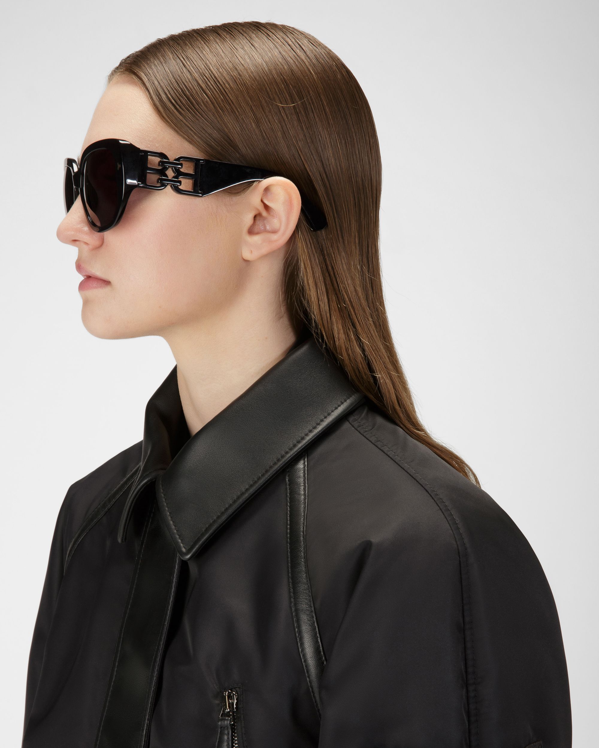Recycled Nylon Jacket In Black - Women's - Bally - 02