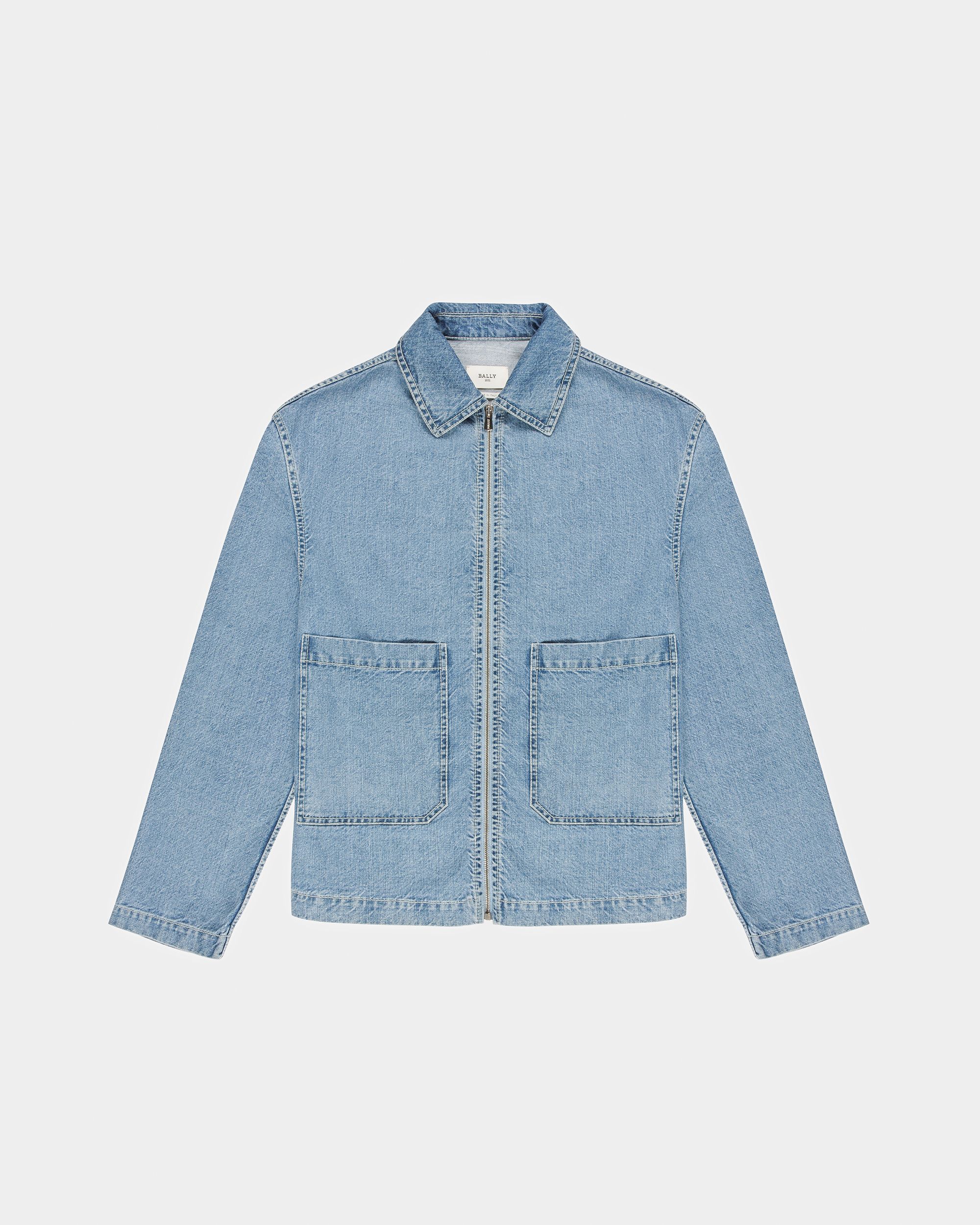 Cotton Denim Jacket In Light Blue - Women's - Bally - 05