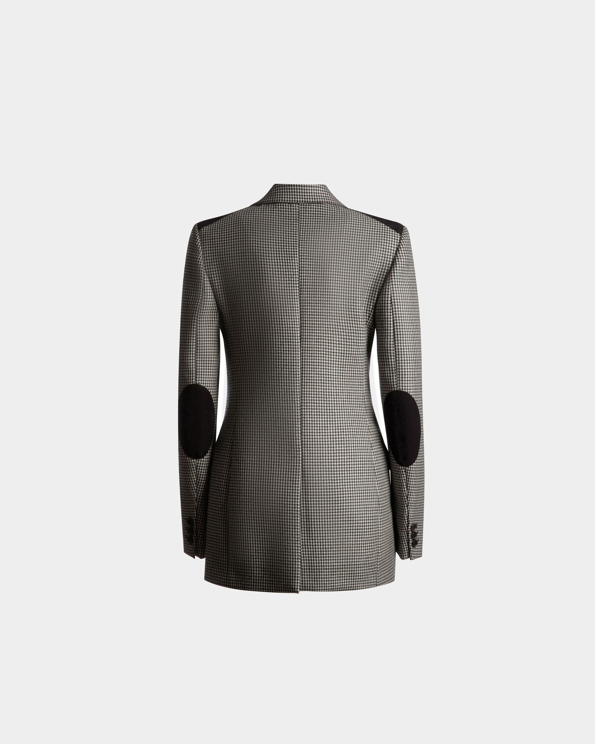 Dogtooth Jacket In Black And White Wool - Women's - Bally - 07