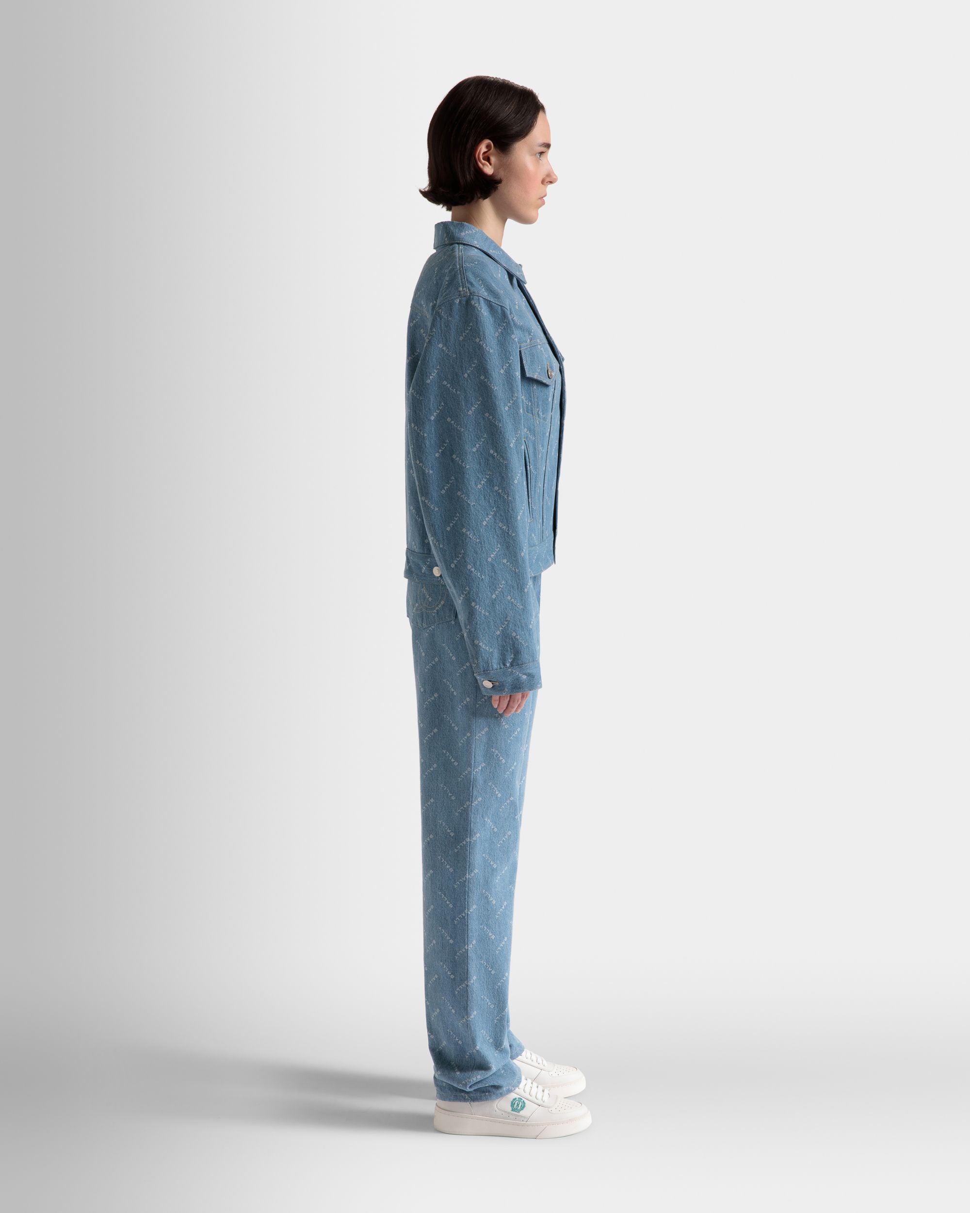 Denim Jacket in Light Blue Cotton - Women's - Bally - 05