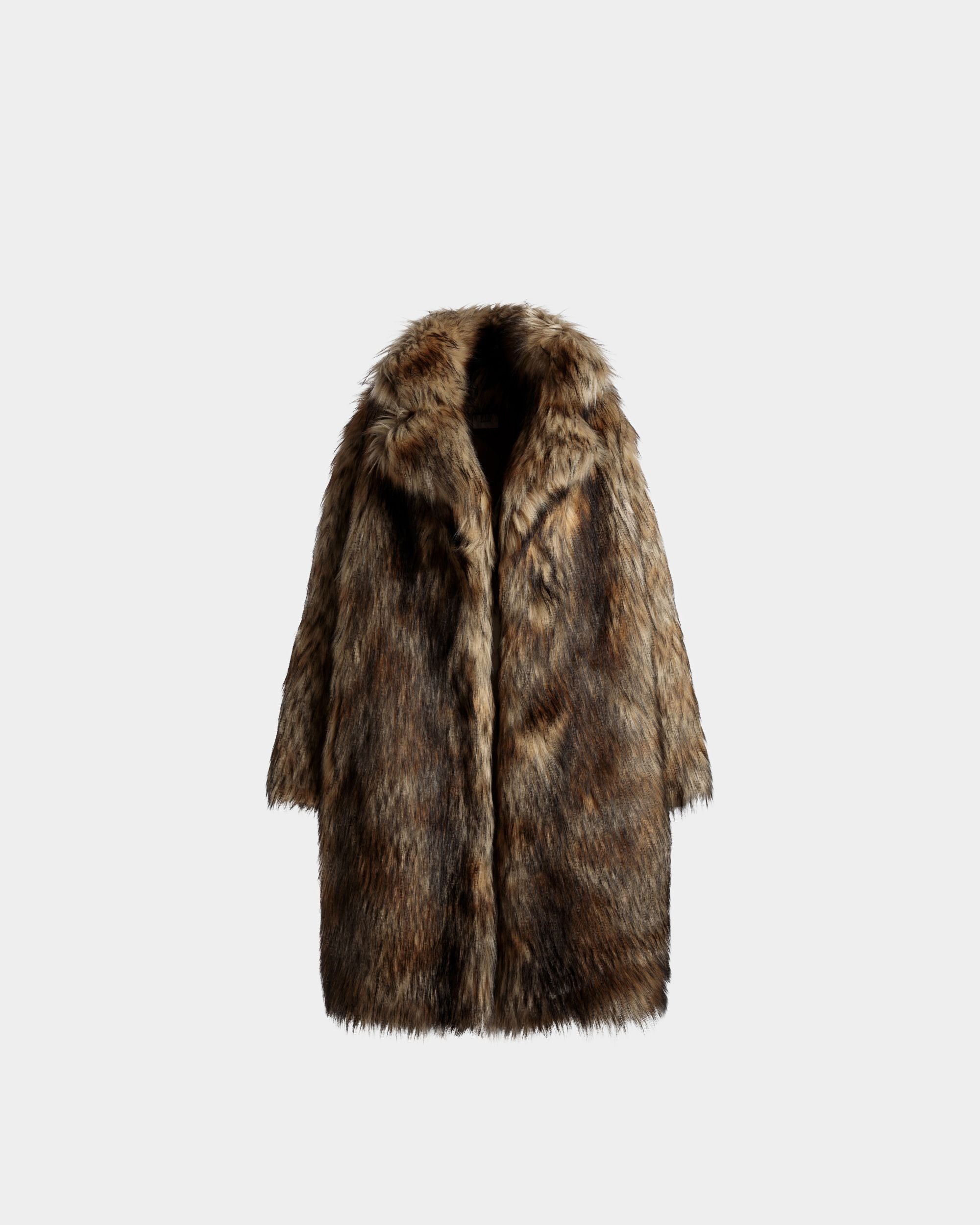 Faux Fur Coat In Multi Brown - Women's - Bally - 01