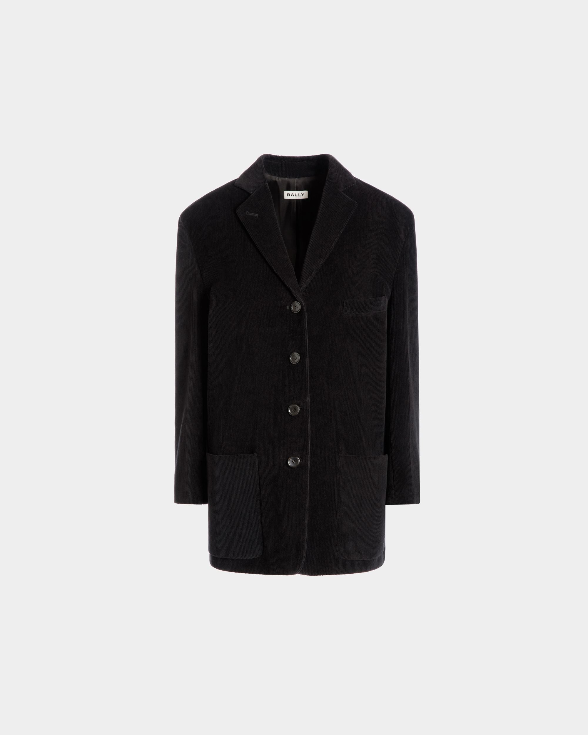 Blazer In Black Cotton Corduroy - Women's - Bally - 01
