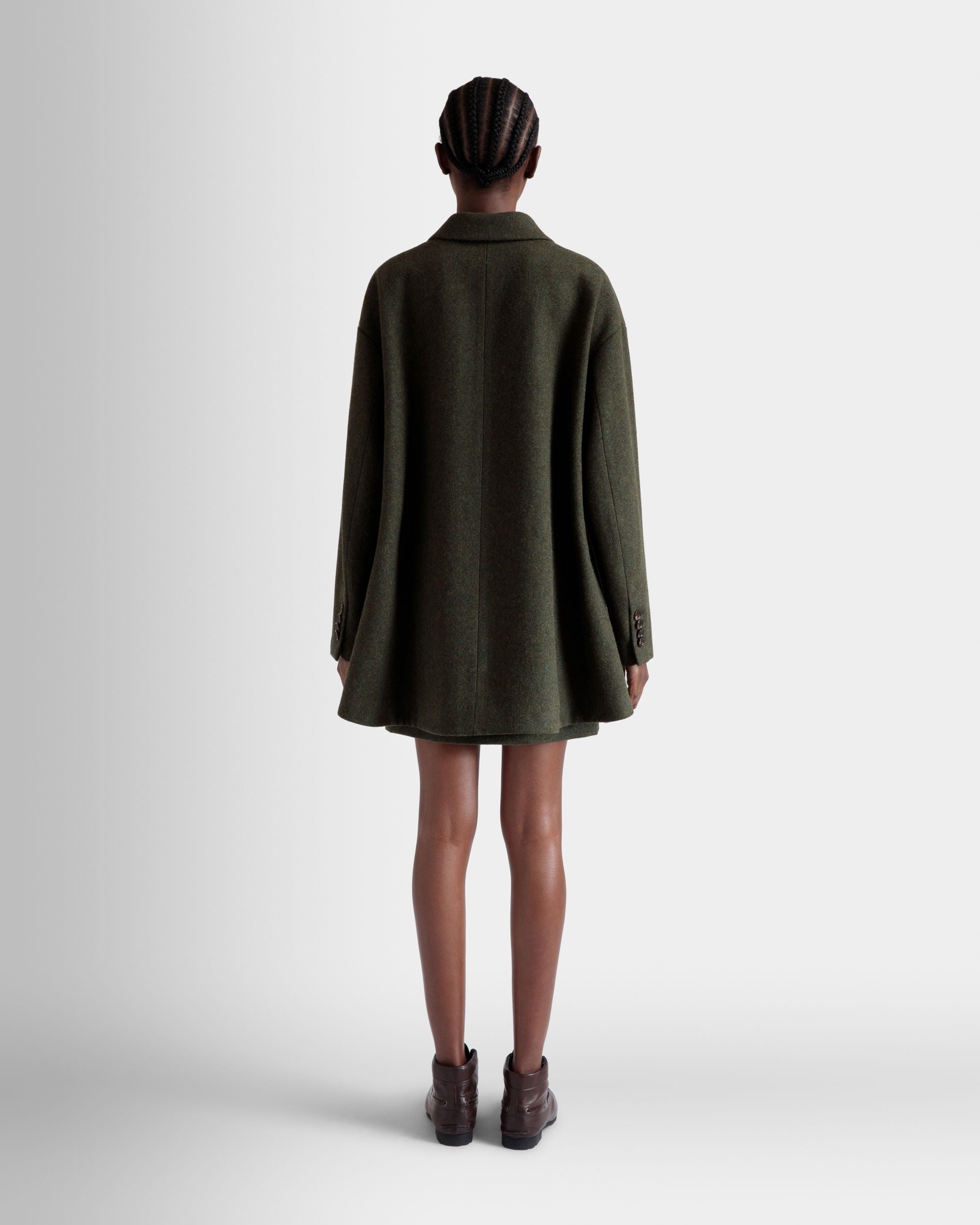 Blazer In Dark Green Wool - Women's - Bally - 06