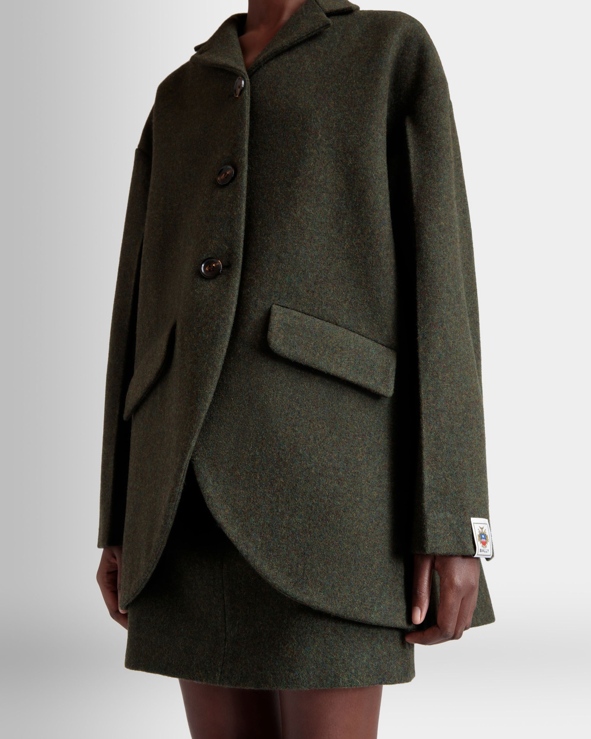 Blazer In Dark Green Wool - Women's - Bally - 08