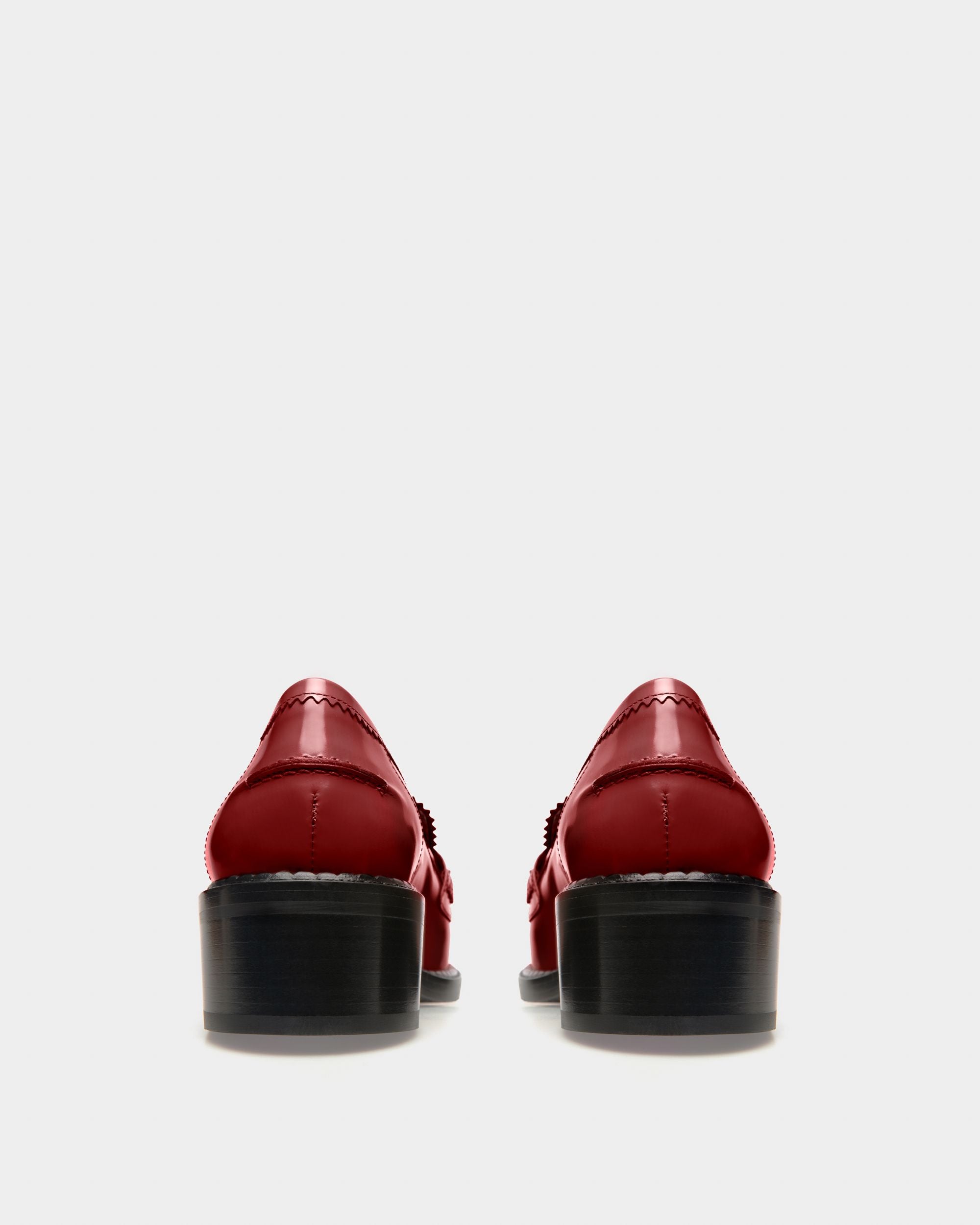 Ellyane Leather Mocassins In Heritage Red - Women's - Bally - 04
