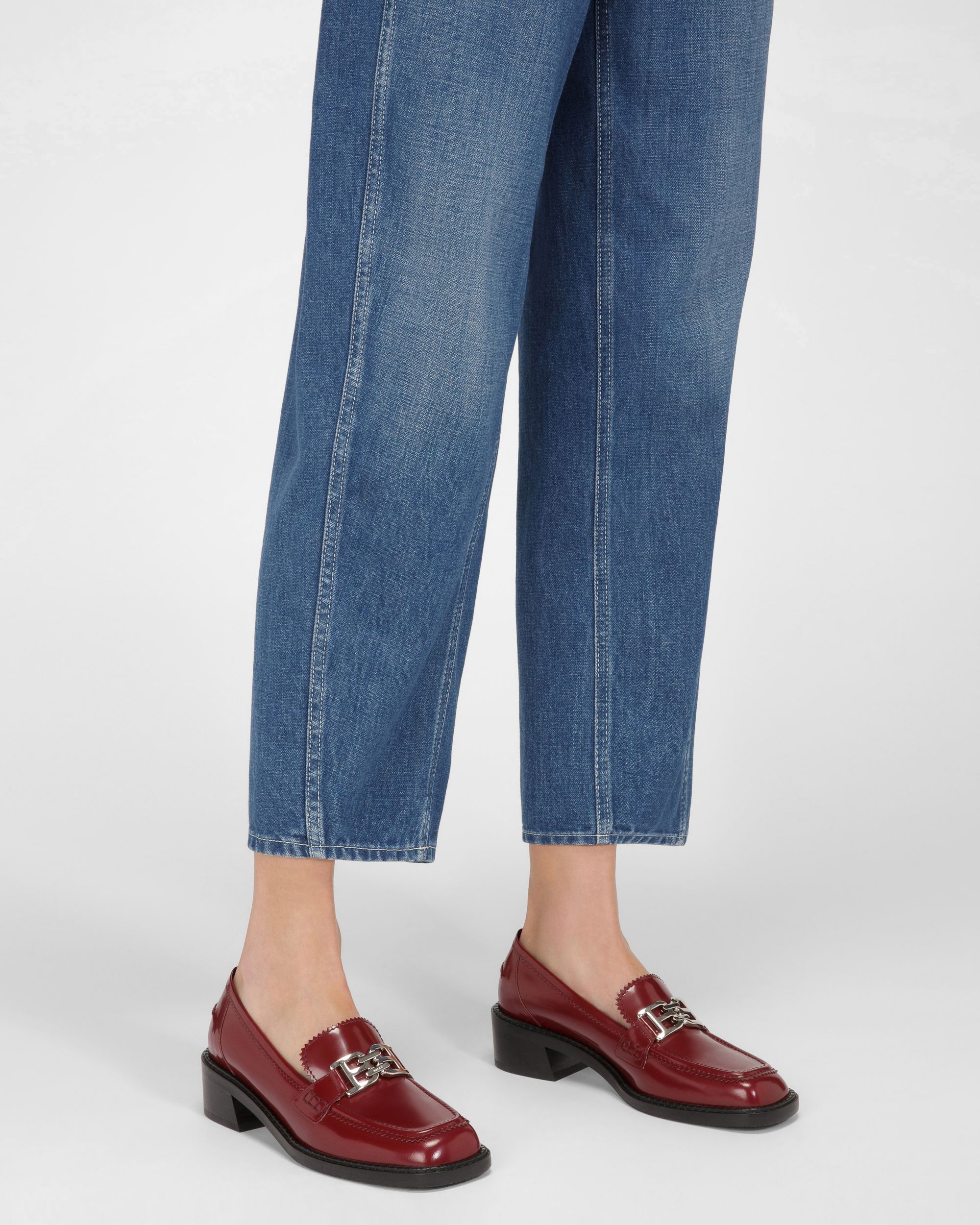Ellyane Leather Mocassins In Heritage Red - Women's - Bally - 06