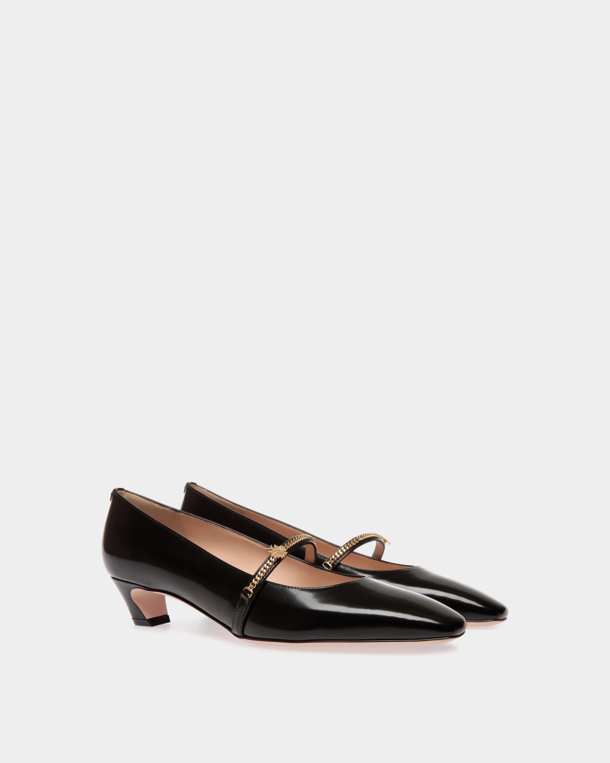 Sylt Mary Jane Pump in Black Brushed Leather - Women's - Bally - 03