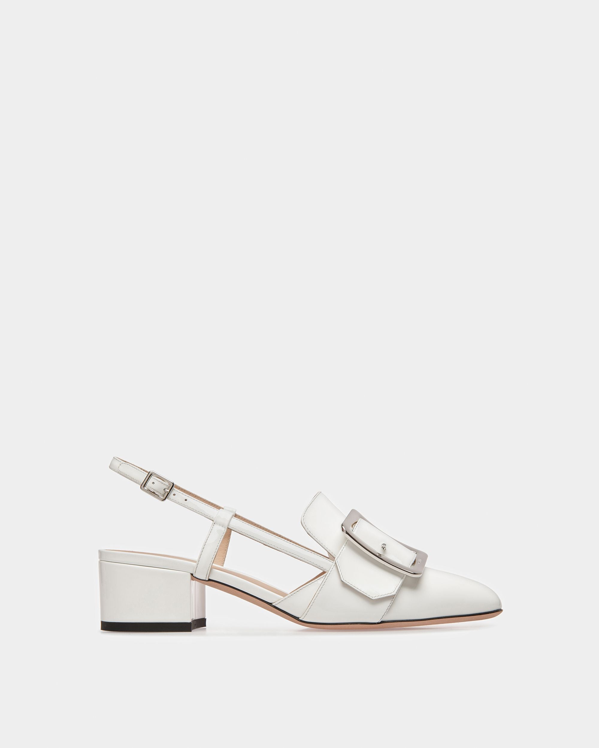 Jasmine Leather Slingback Pumps In White - Women's - Bally - 01