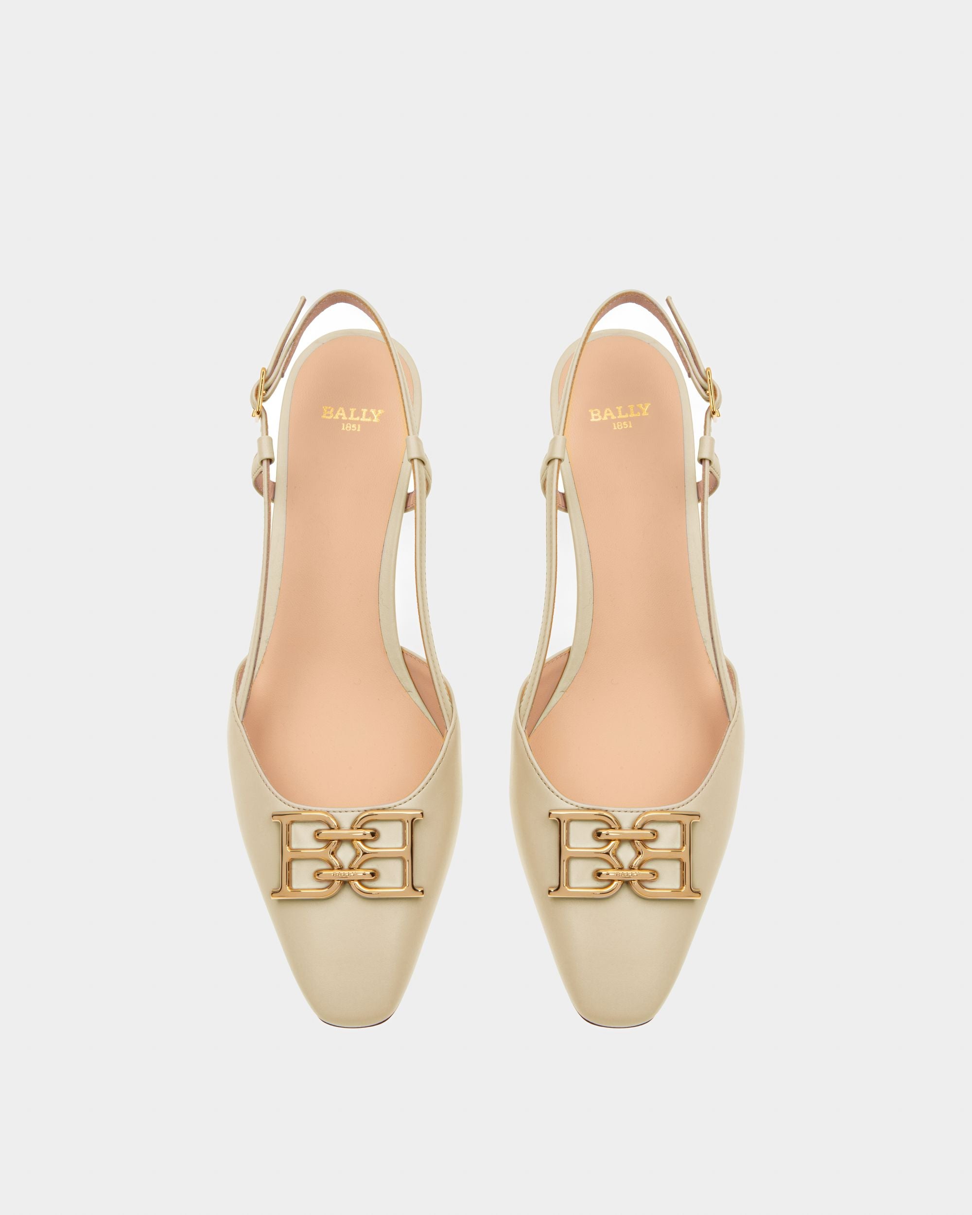 Eva Slingback Pumps In Fossil Leather - Women's - Bally - 02