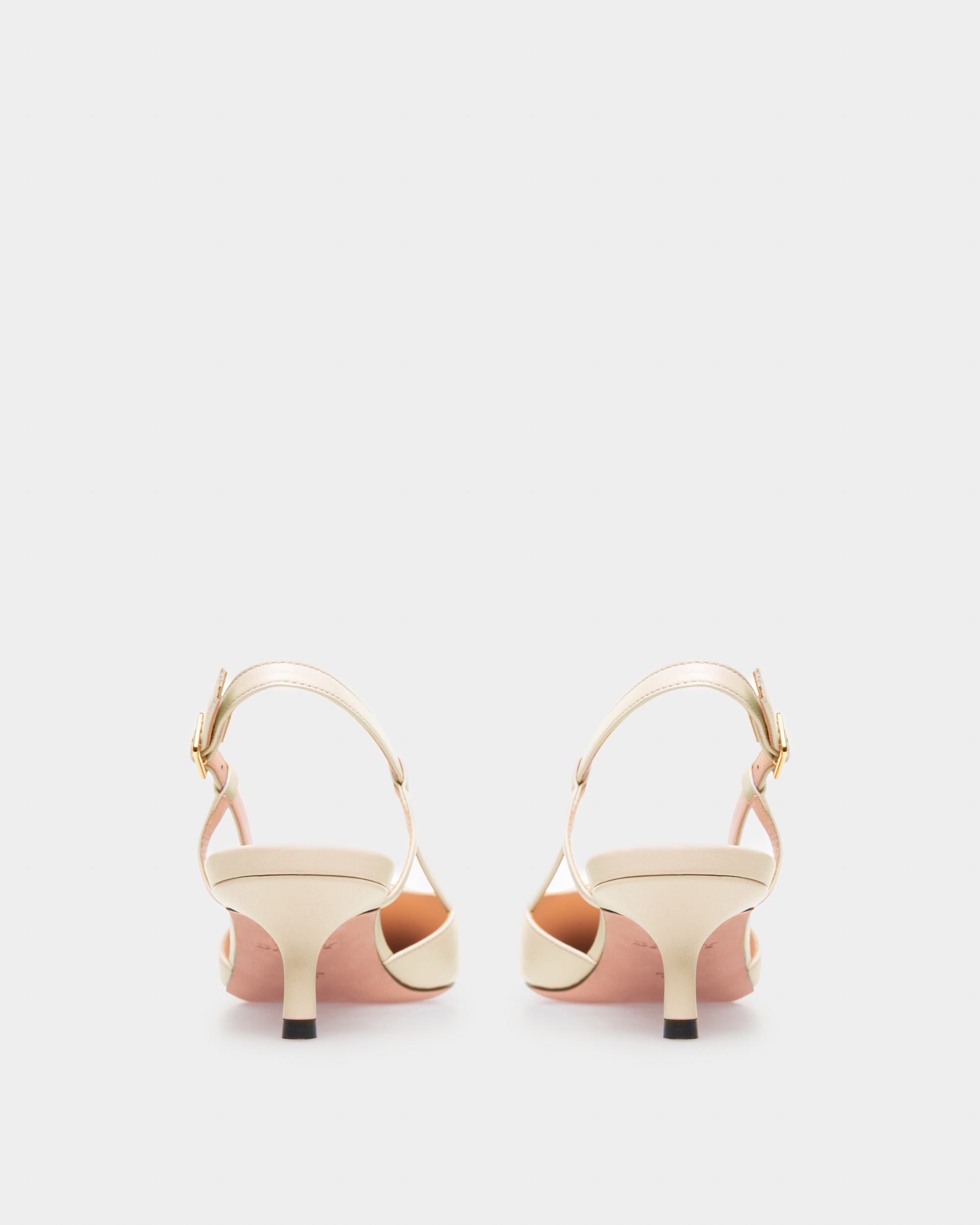Eva Slingback Pumps In Fossil Leather - Women's - Bally - 04