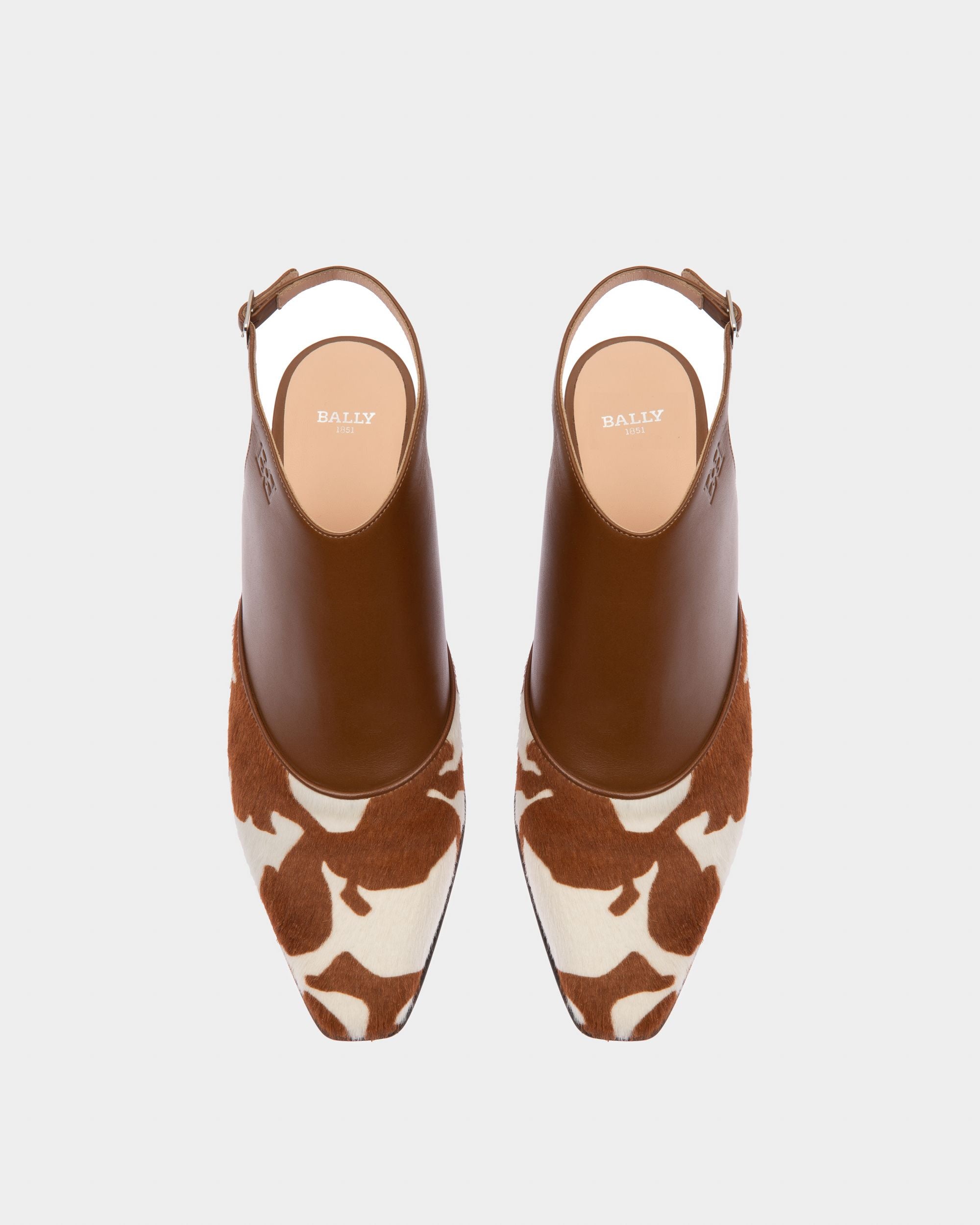 Girelle Leather Pumps In White & Brown - Women's - Bally - 02