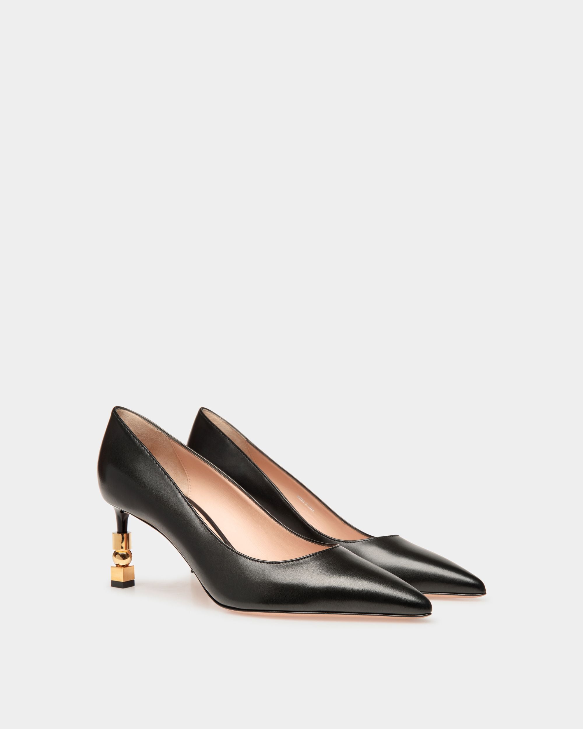 Block Pumps In Black Leather - Women's - Bally - 02