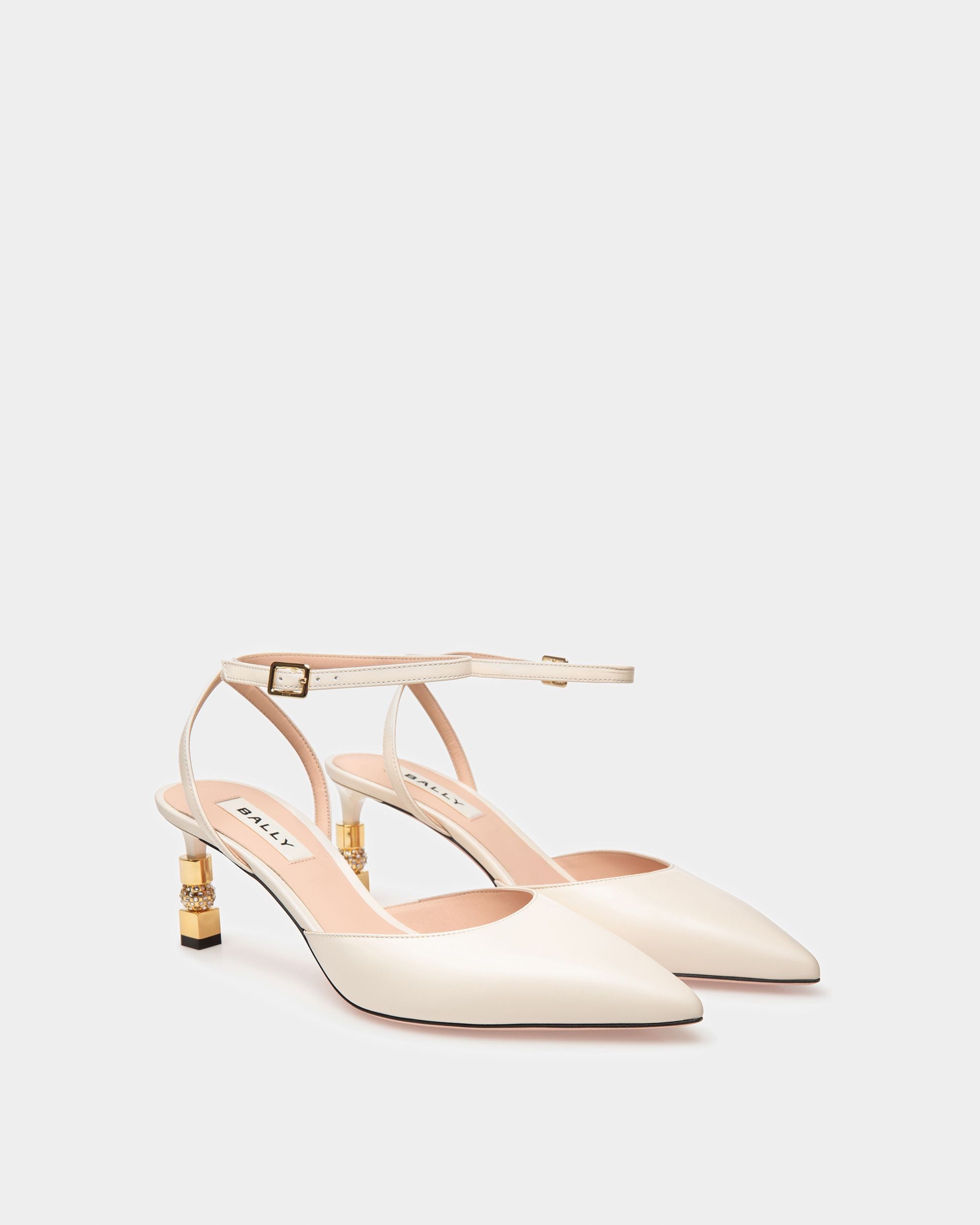 Block Ankle Strap Pump In Leather - Women's - Bally - 05