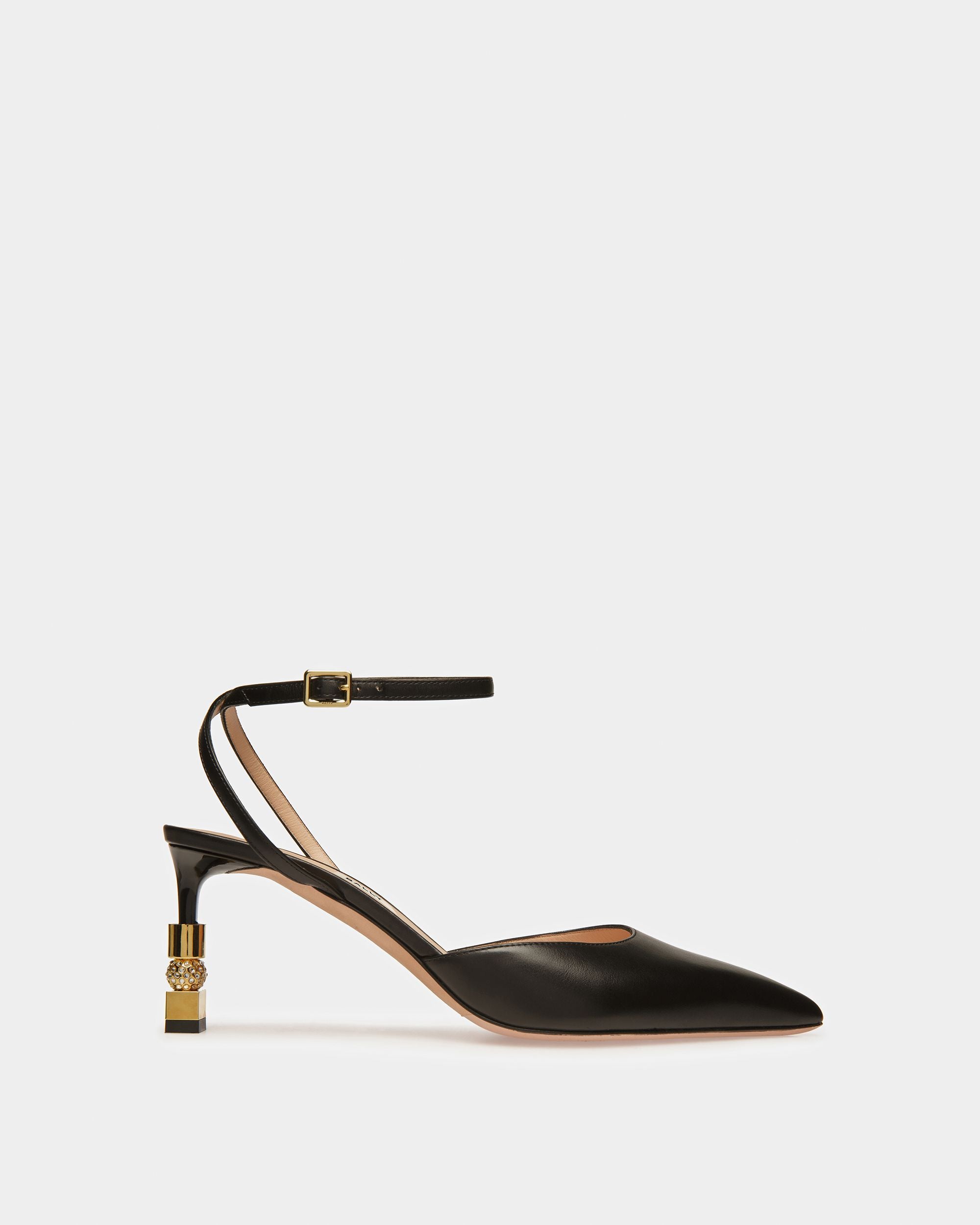Block Ankle Strap Pump In Leather - Women's - Bally - 01