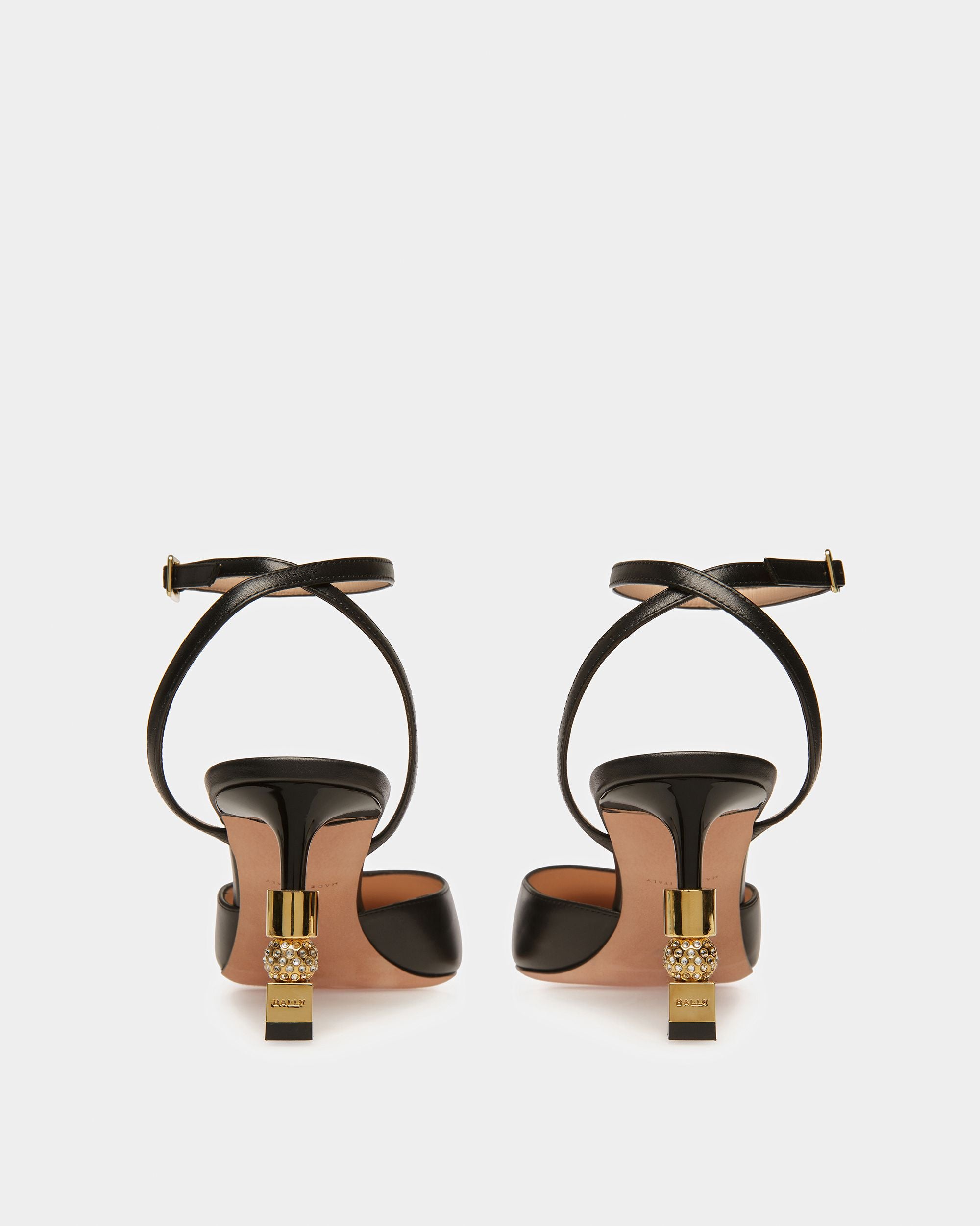 Block Ankle Strap Pump In Leather - Women's - Bally - 04