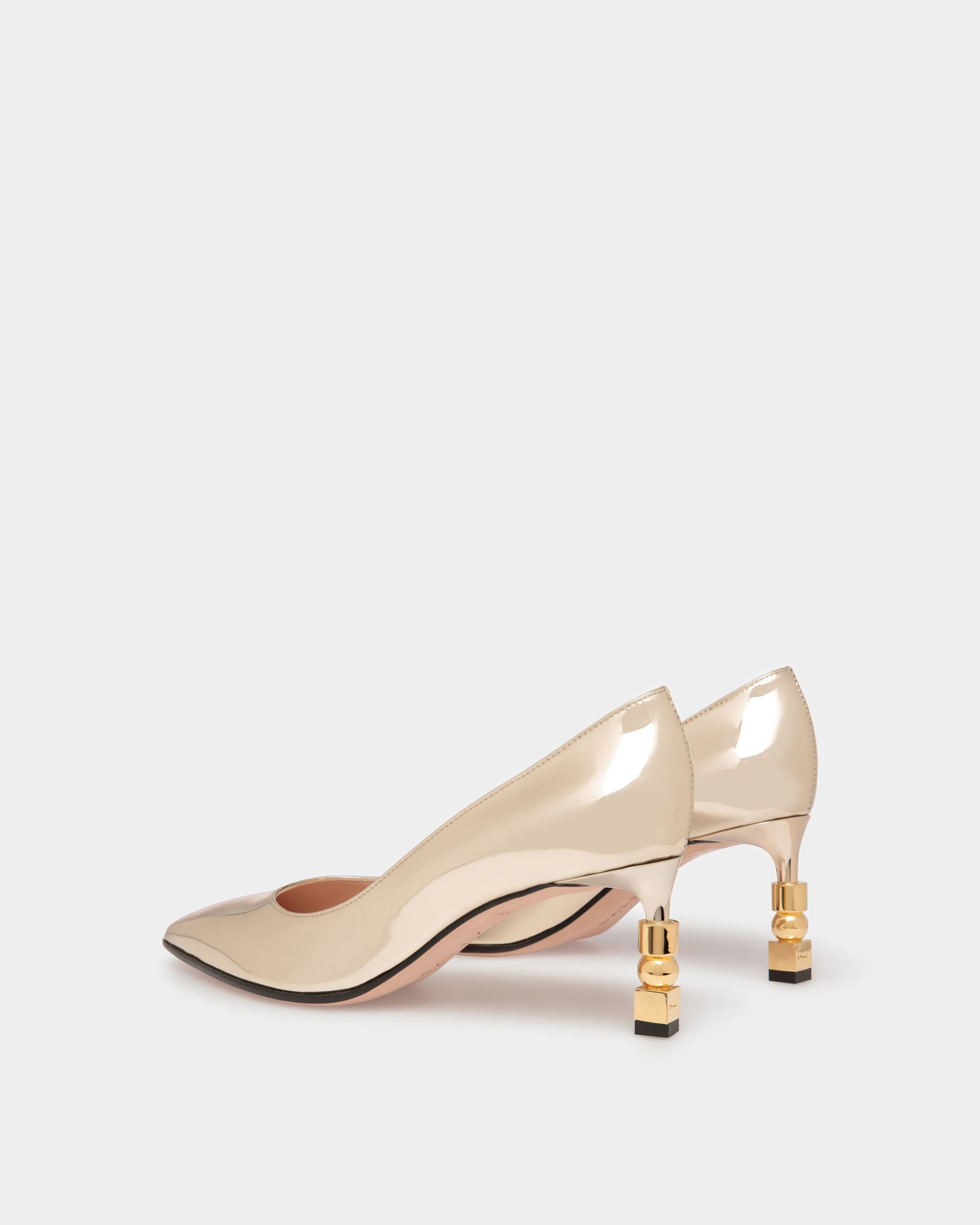 Block Pumps In Gold Fabric - Women's - Bally - 03