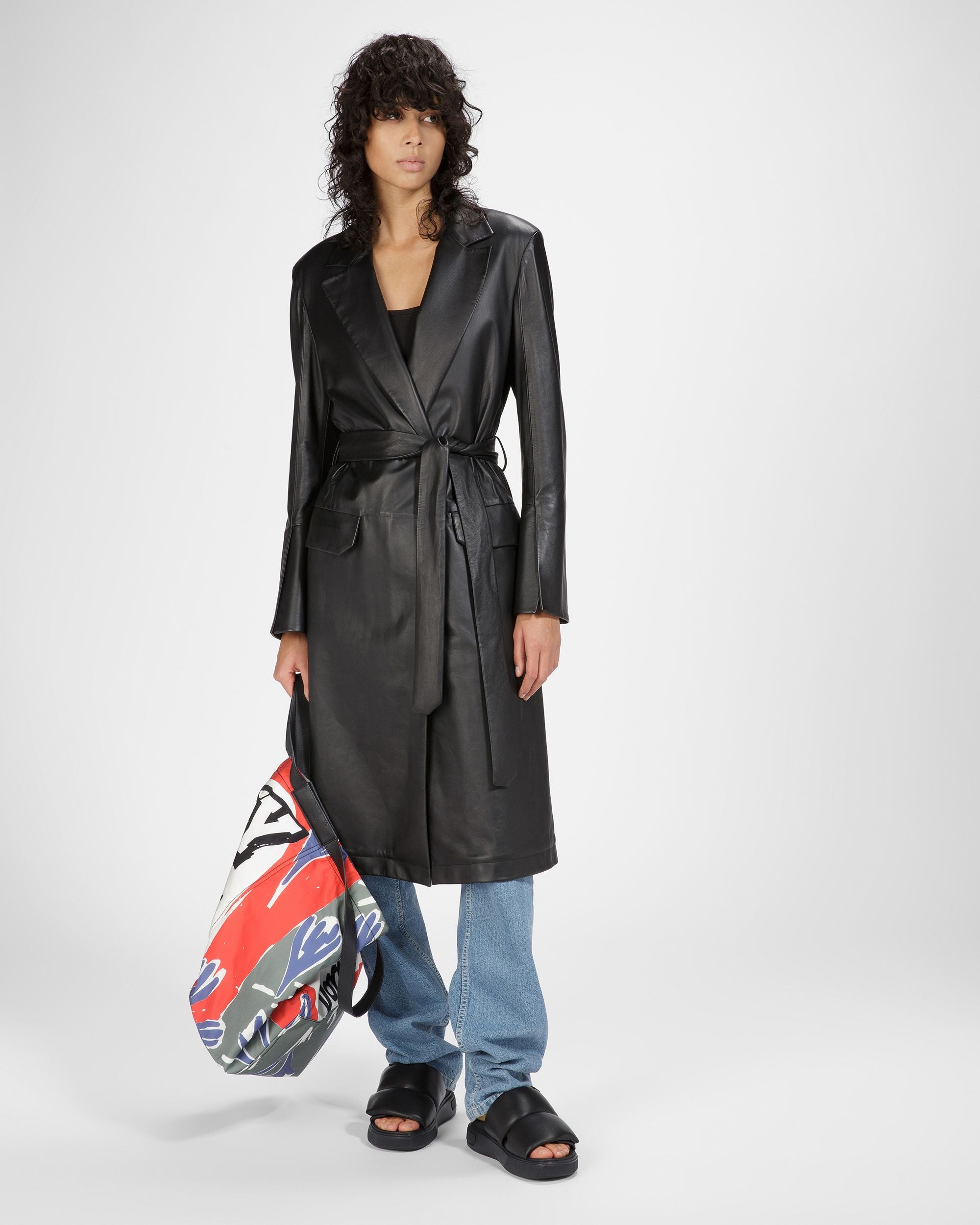 Joey-W Leather Sandals In Black - Women's - Bally - 03